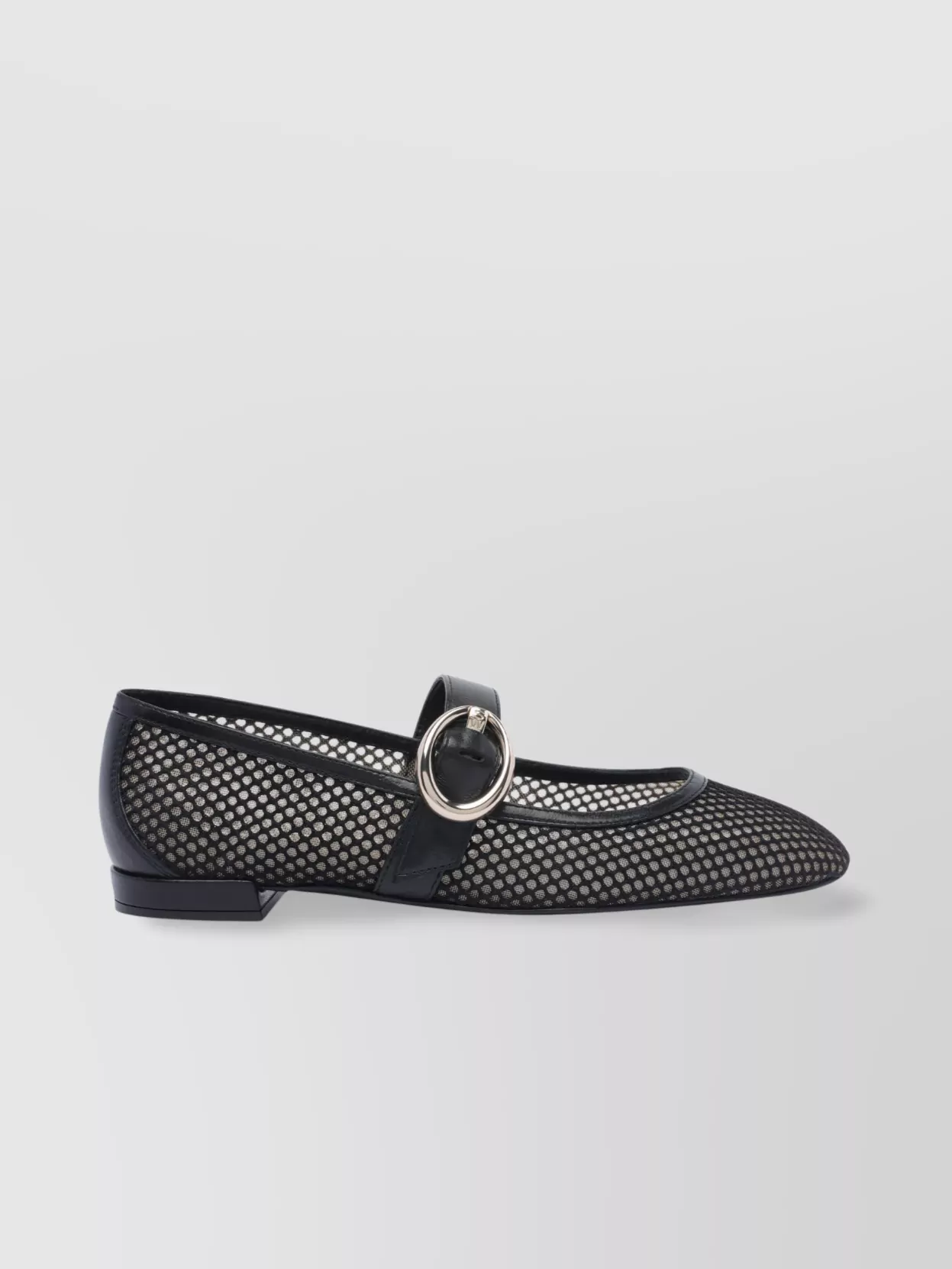 Stuart Weitzman Mesh Fishnet Round Toe Ballerina Shoes