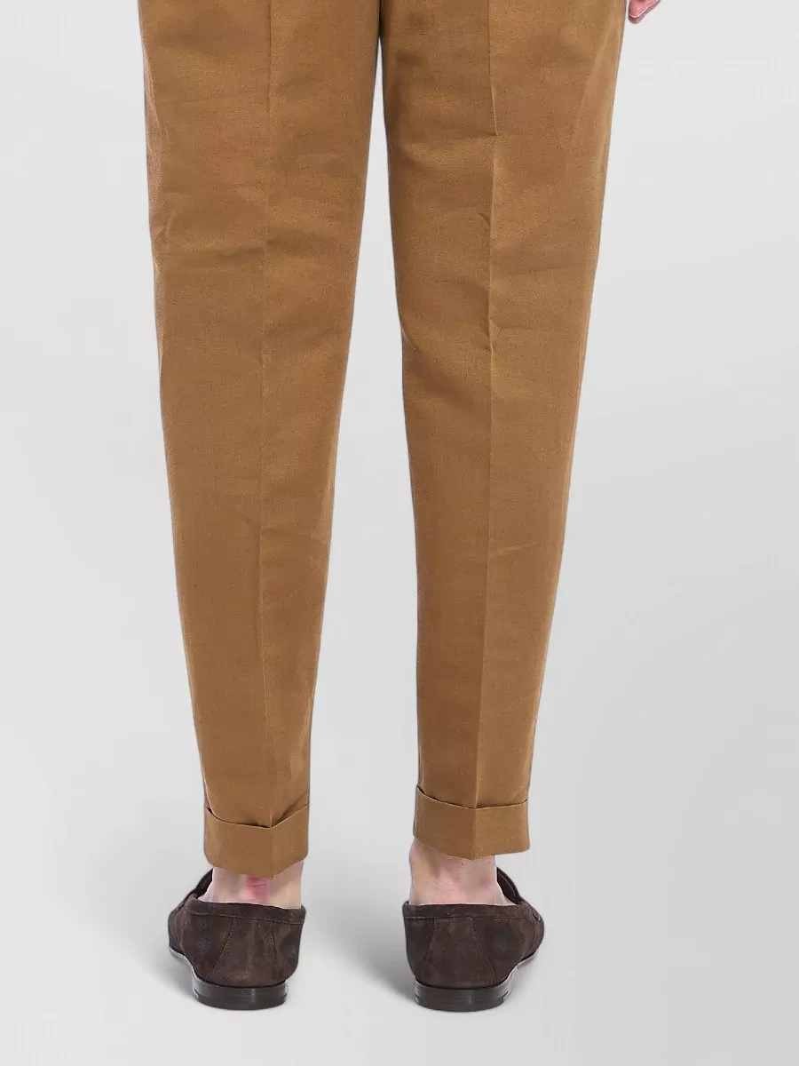 Pt Torino Rebel Linen Cotton Straight Leg Trousers