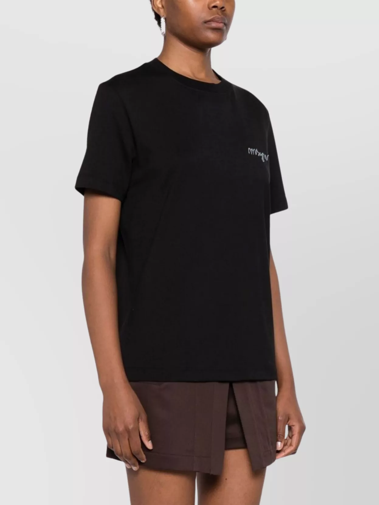 Msgm Crew Neck Short Sleeve Straight Hem Top