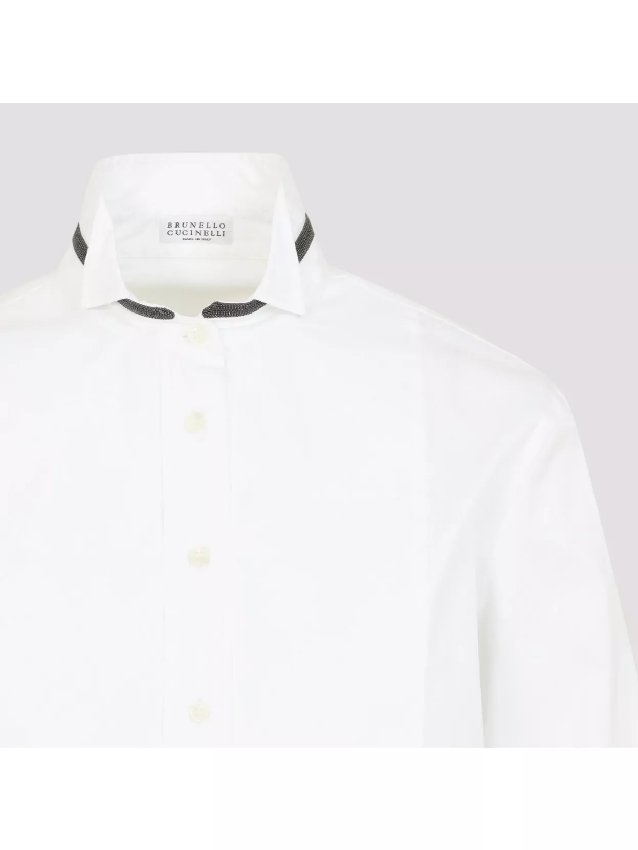 Brunello Cucinelli Shirt Collar Iridescent Cotton Blend