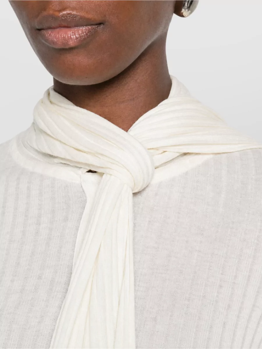 Totême Ribbed Scarf-Neck Knitted Top