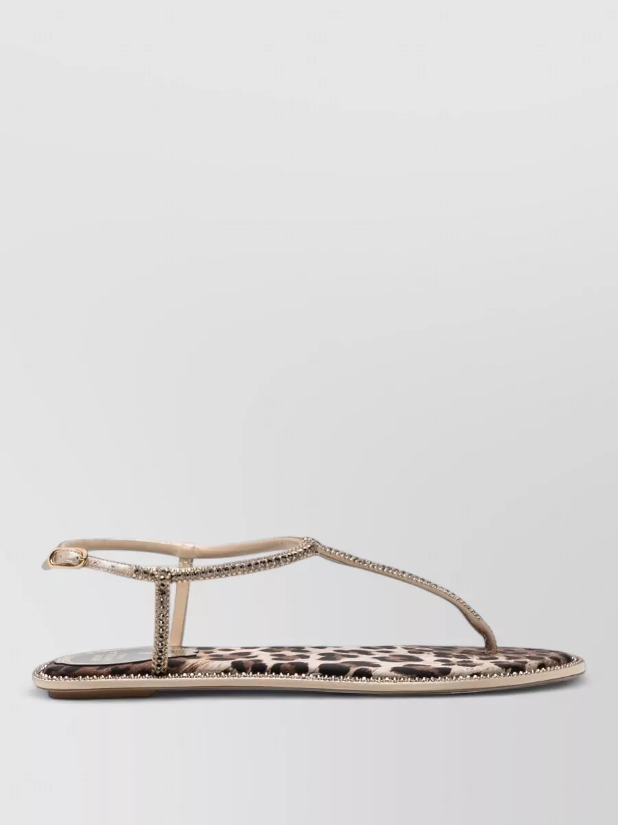 Rene Caovilla Crystal-Embellished Thong Flat Sandals