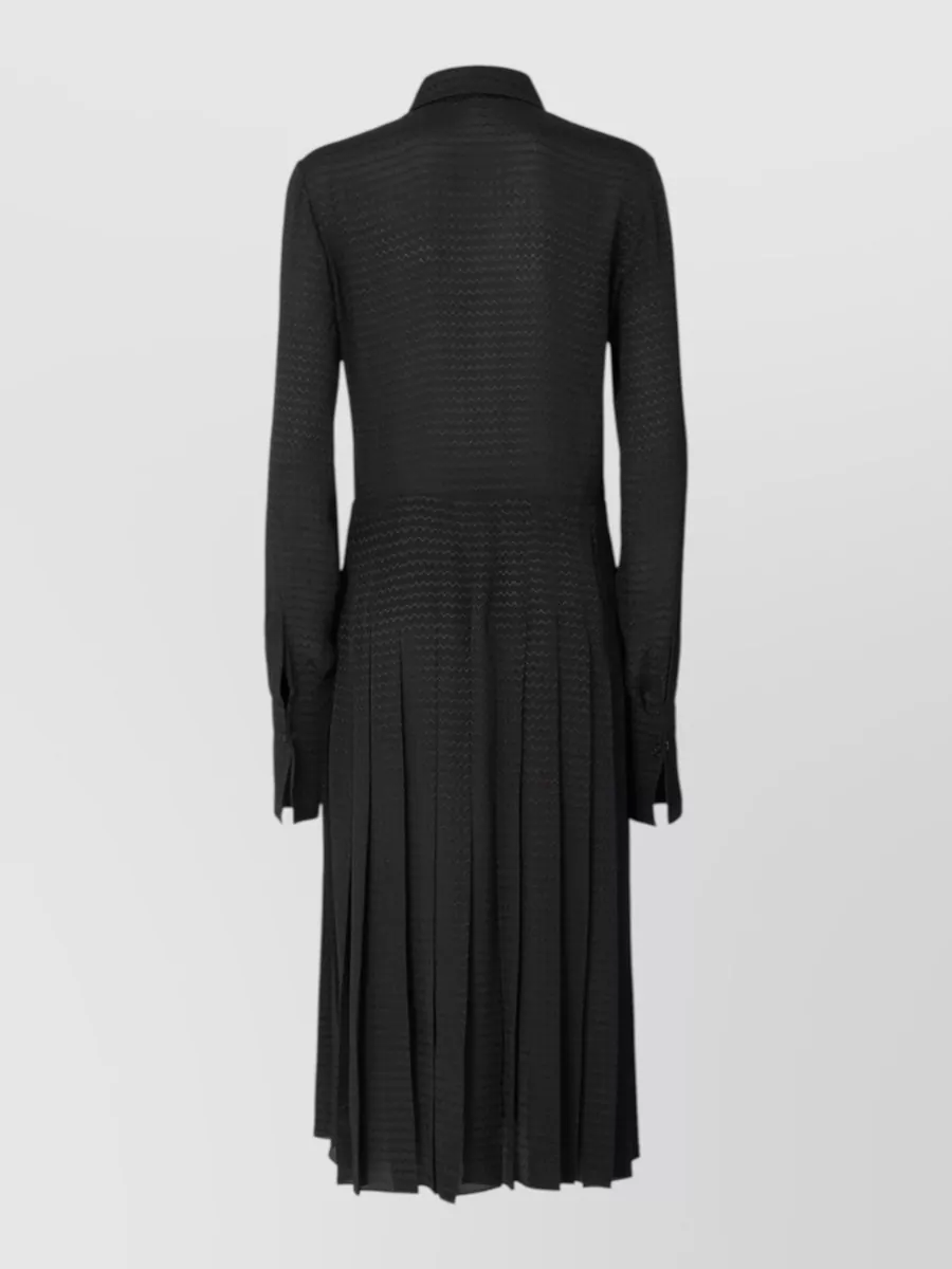 Fendi Silk Jacquard Midi Shirt Dress