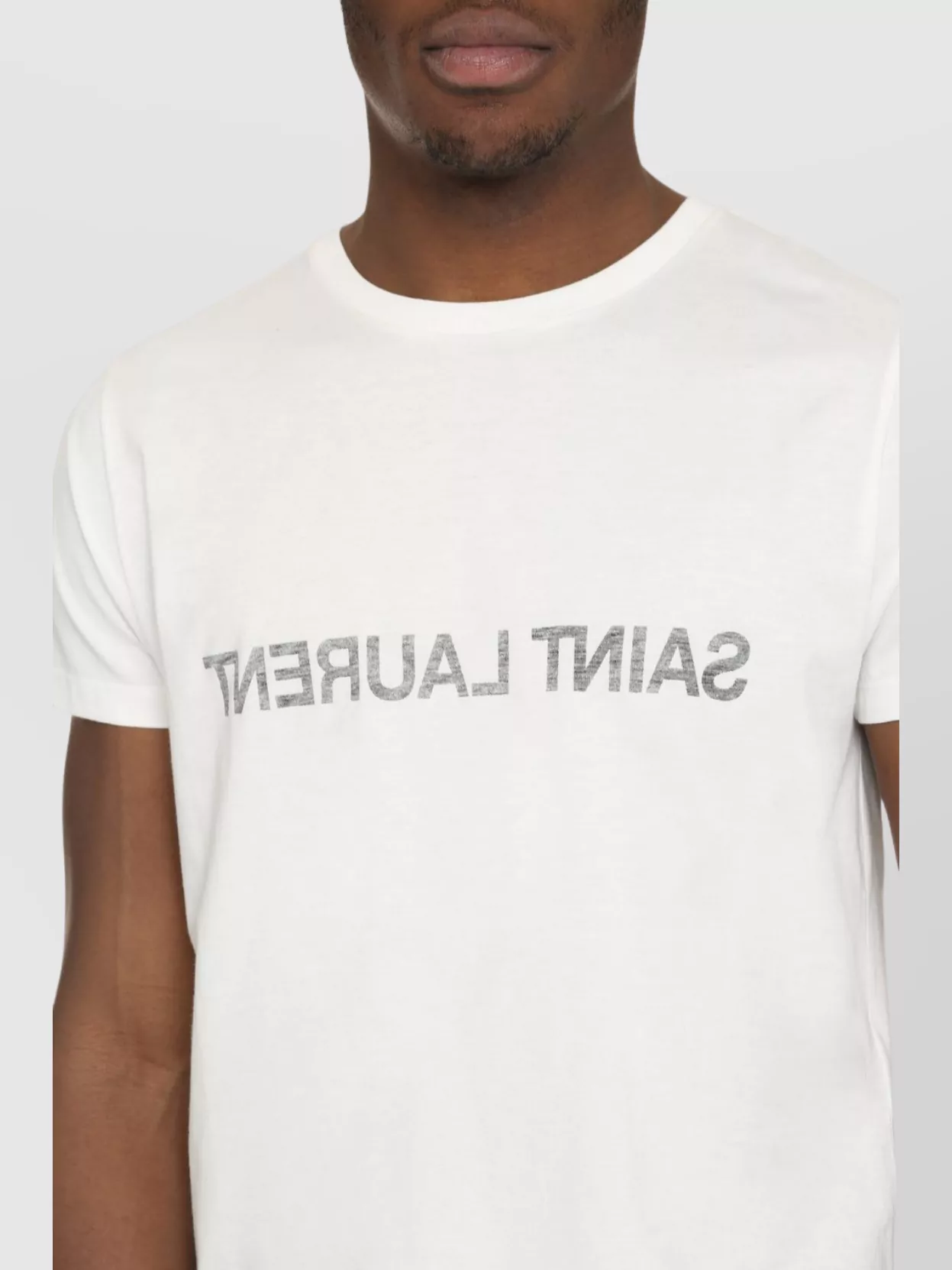 Shop Saint Laurent Ribbed Crew-neck Cotton T-shirt