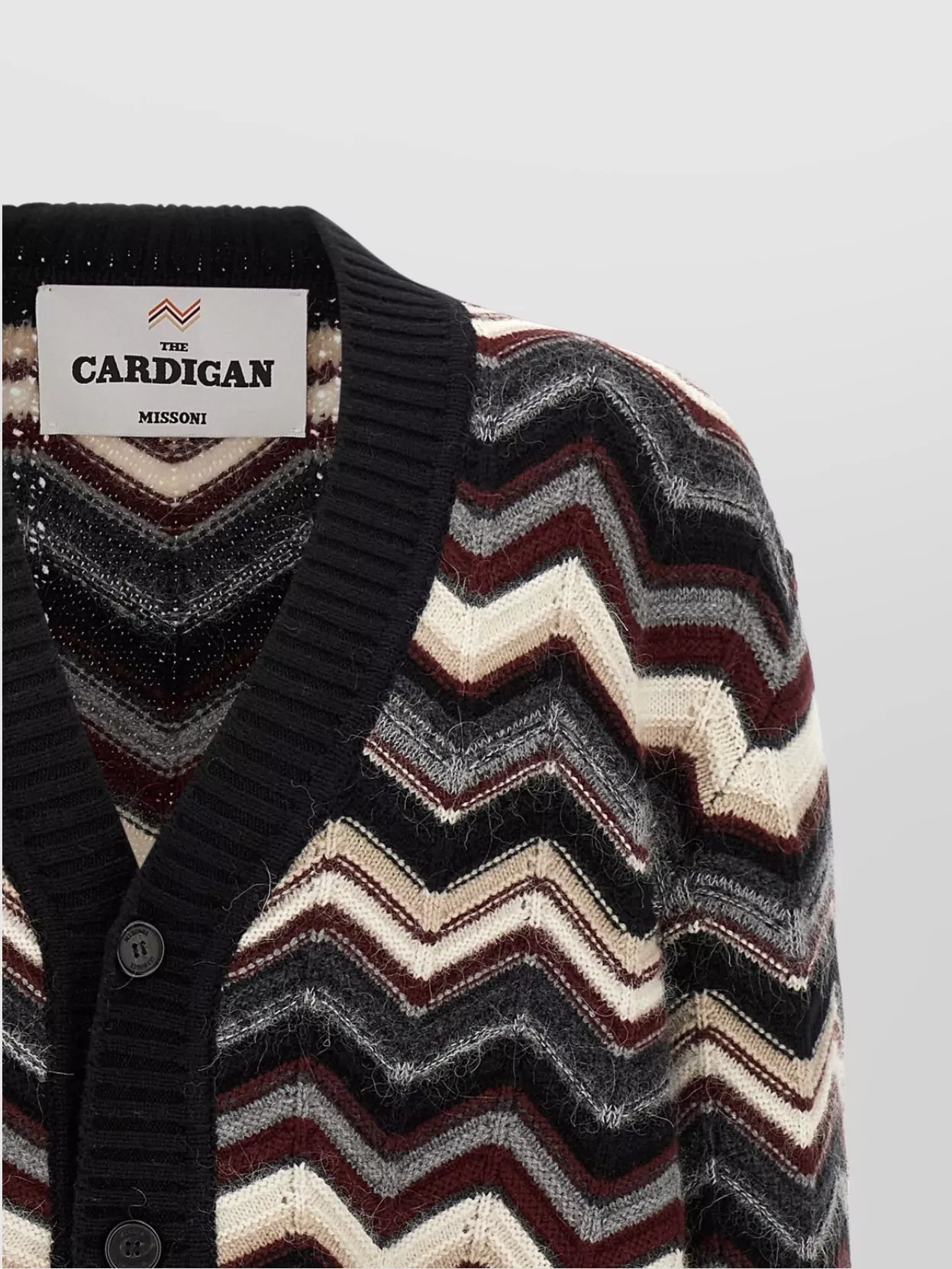 Missoni Chevron Pattern Cardigan Featuring Front Pockets