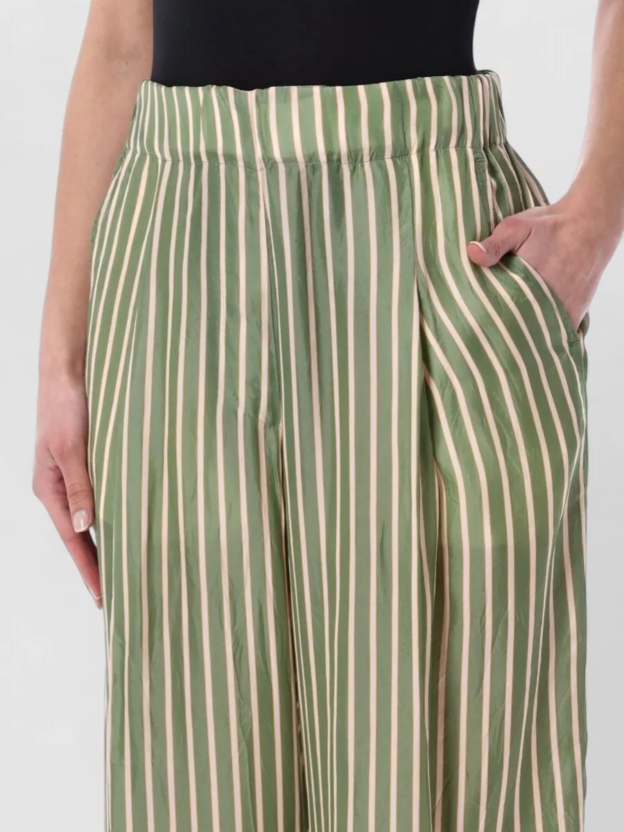 Dries Van Noten Striped High-Rise Wide-Leg Trousers
