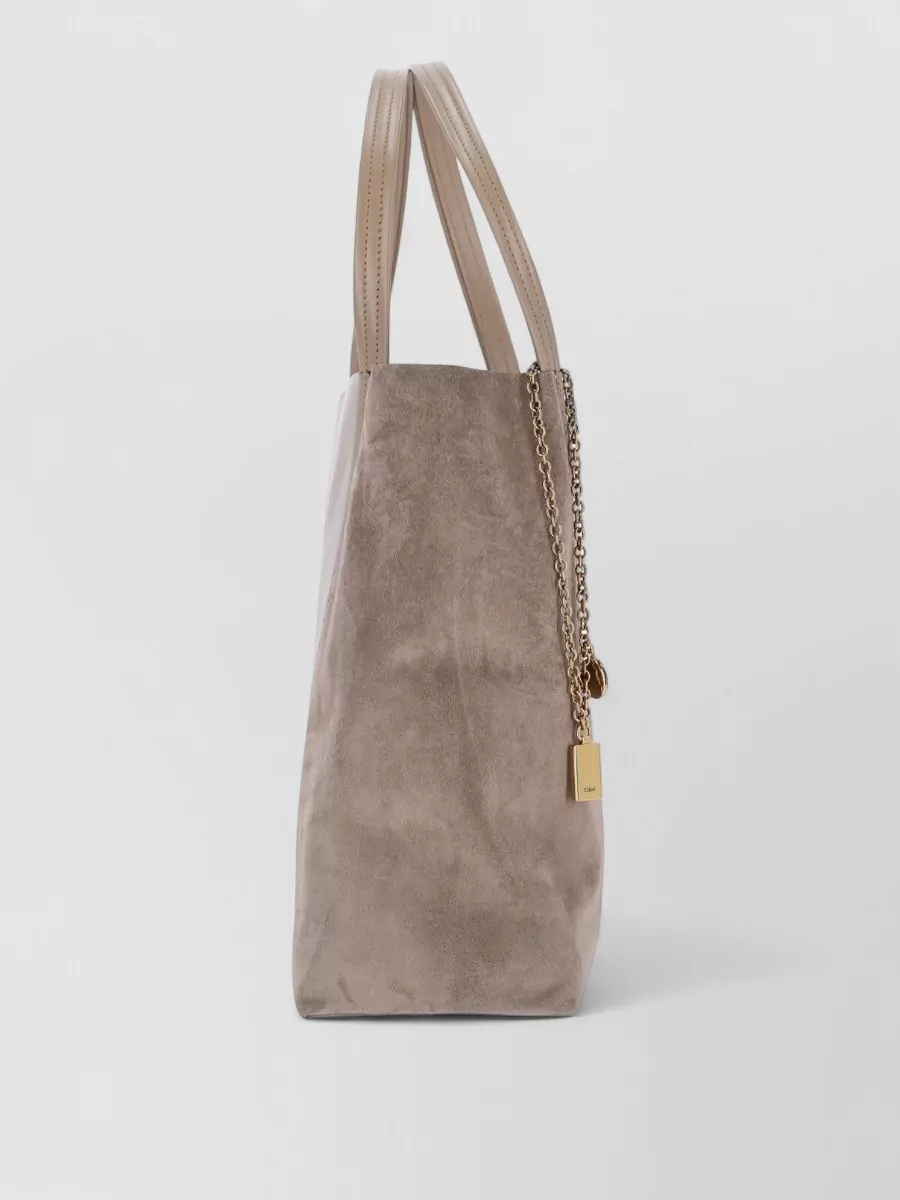 Chloé Tote Bag Dual Handles Gold Tone Hardware