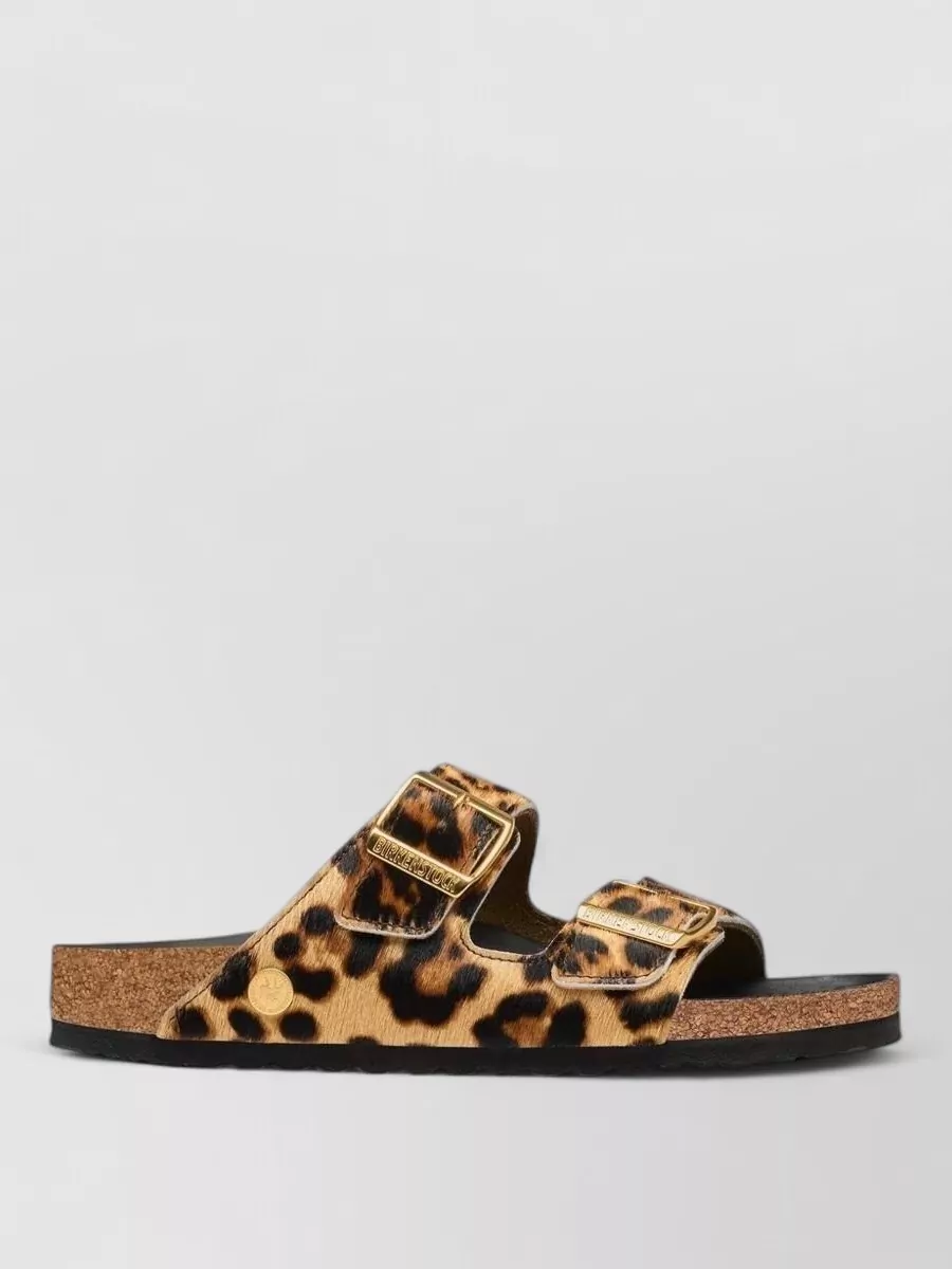 Birkenstock calf hair leopard-print slides