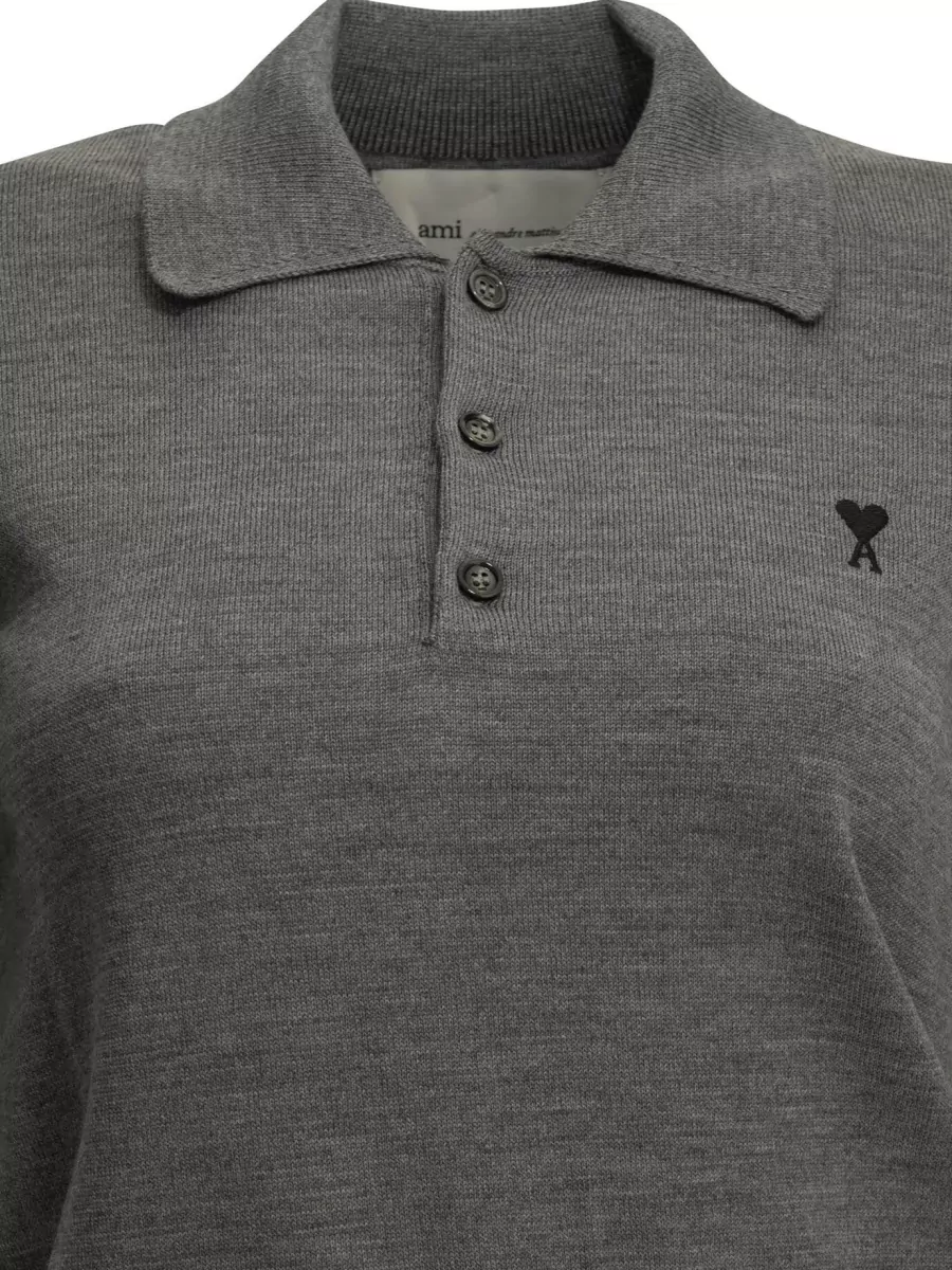 Ami Paris Wool Polo Shirt