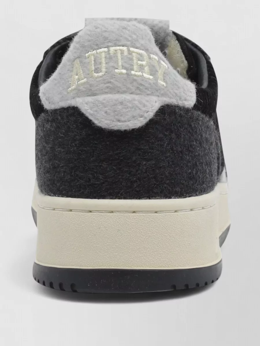 Autry Velvet And Felt Lace-Up Sneakers