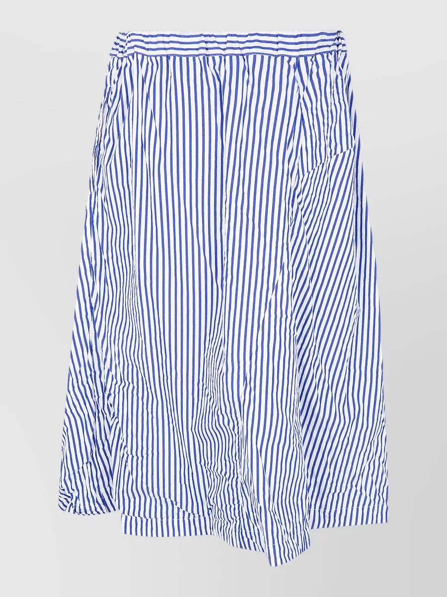 Comme Des Garçons Cotton Bicolor Asymmetric Midi Skirt