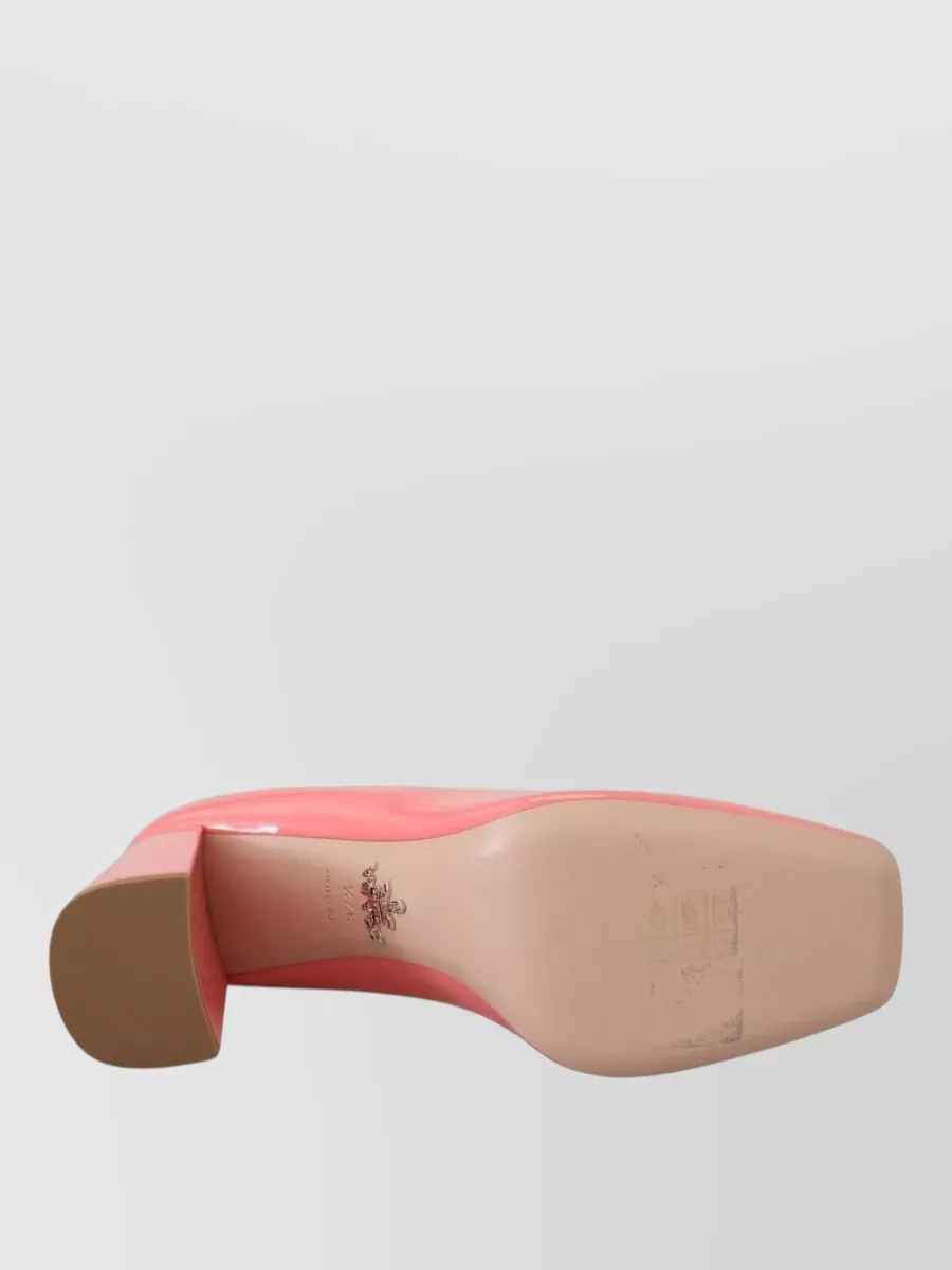 Prada Patent Leather Block Heel Pumps