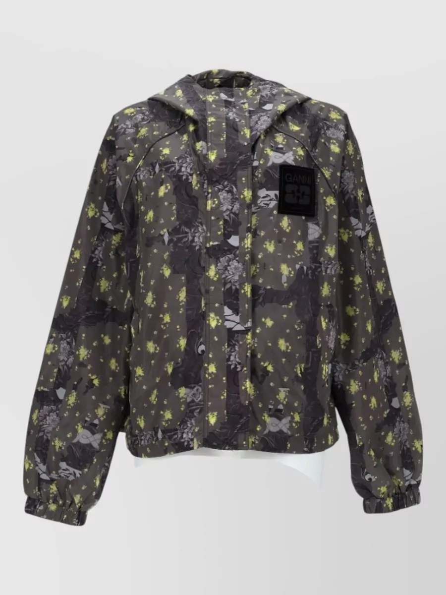 Ganni Floral print hooded jacket