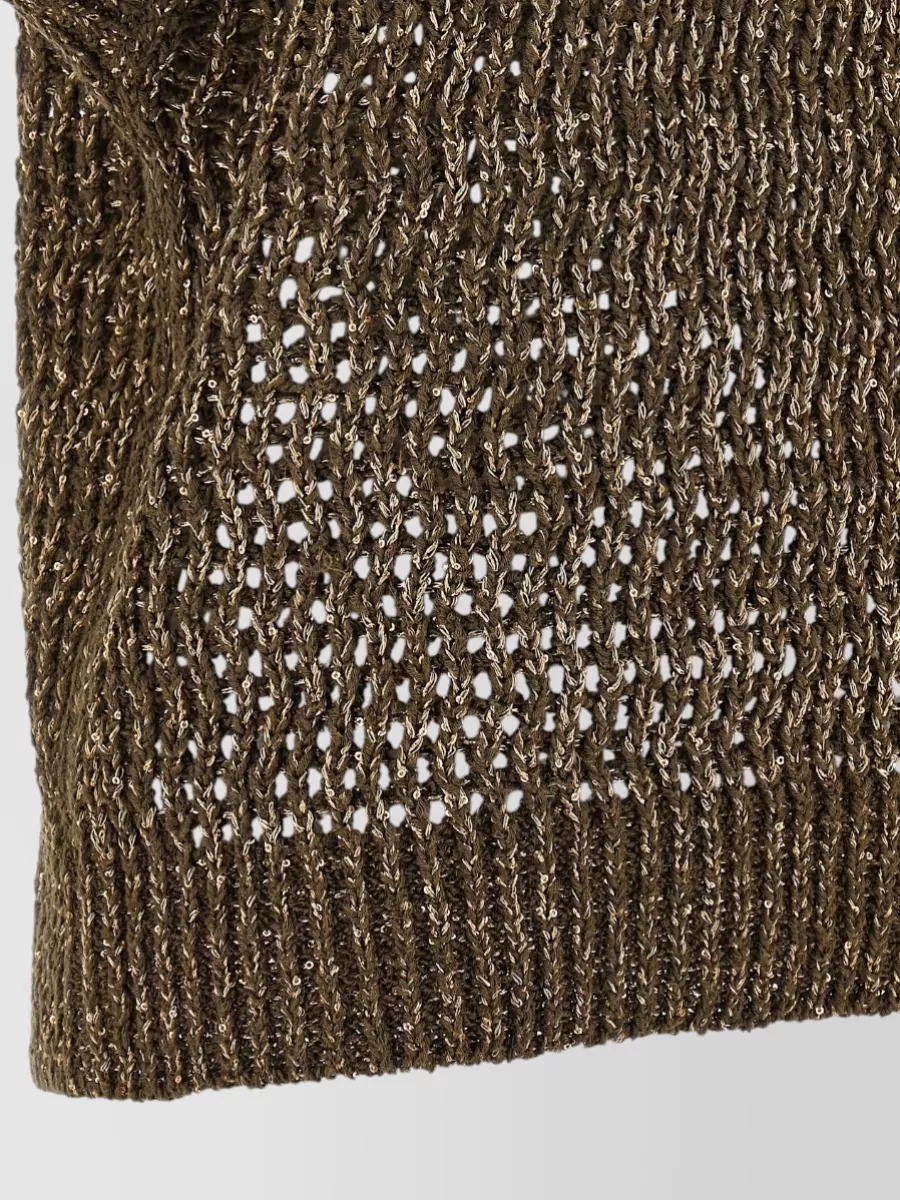 S Max Mara Sequin Appliqué Mesh Knit Jumper