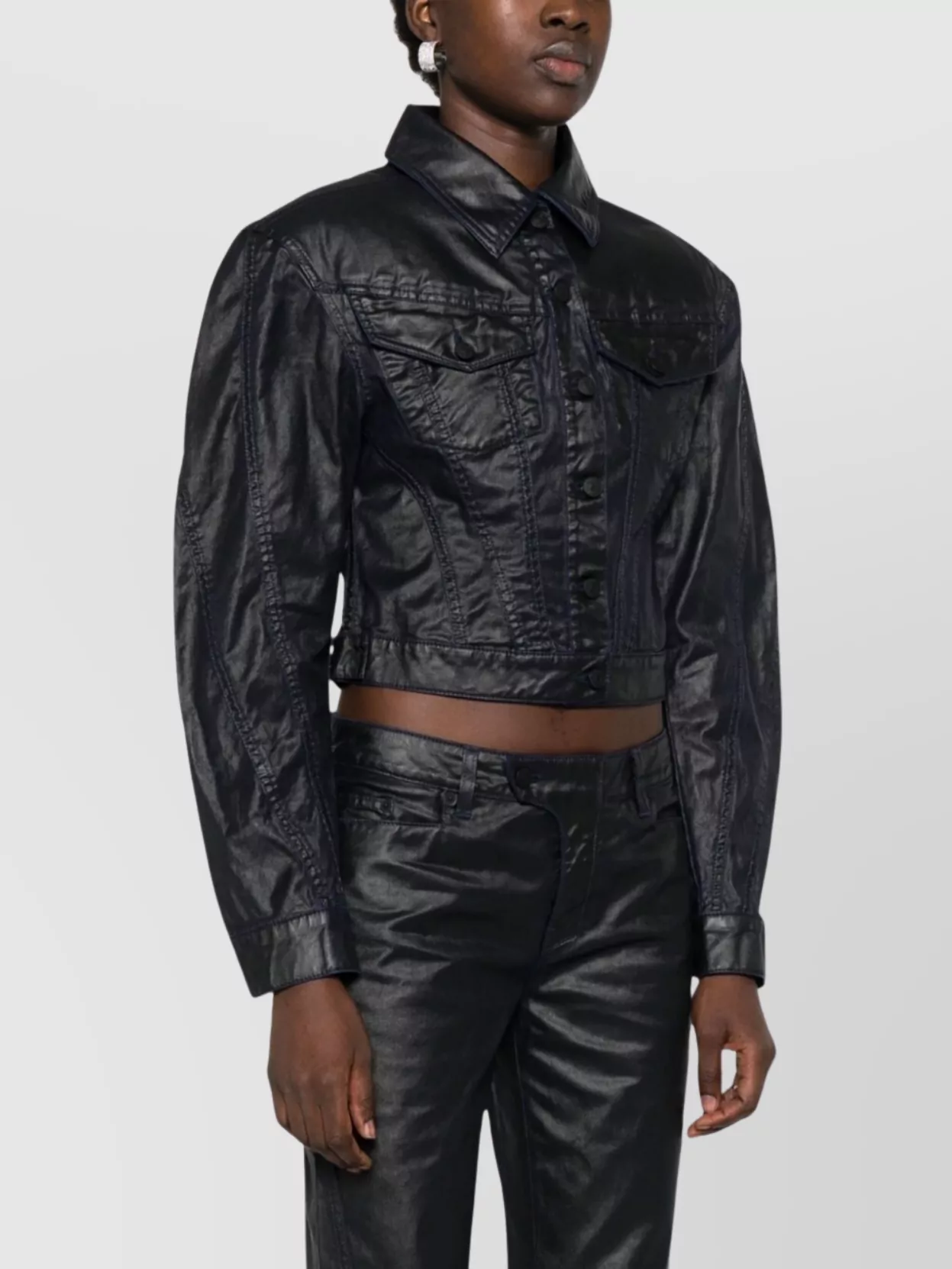 Mugler Tailored Blazer With Flap Pockets And Shoulder Pads