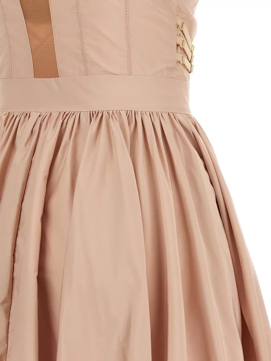 Elisabetta Franchi Corset Dress Bodice Straps Gold Tone