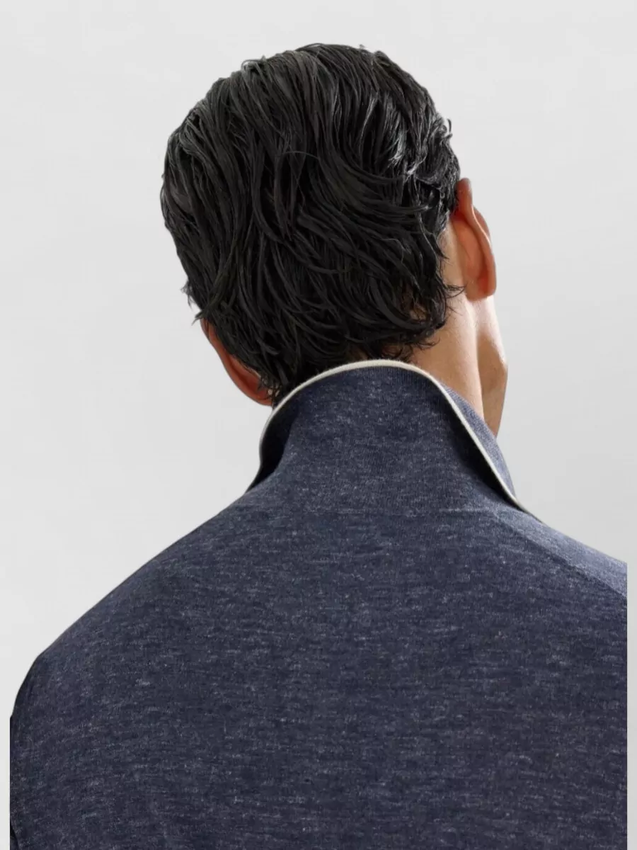 Brunello Cucinelli Cashmere Silk Hemp Long-Sleeve Polo Shirt