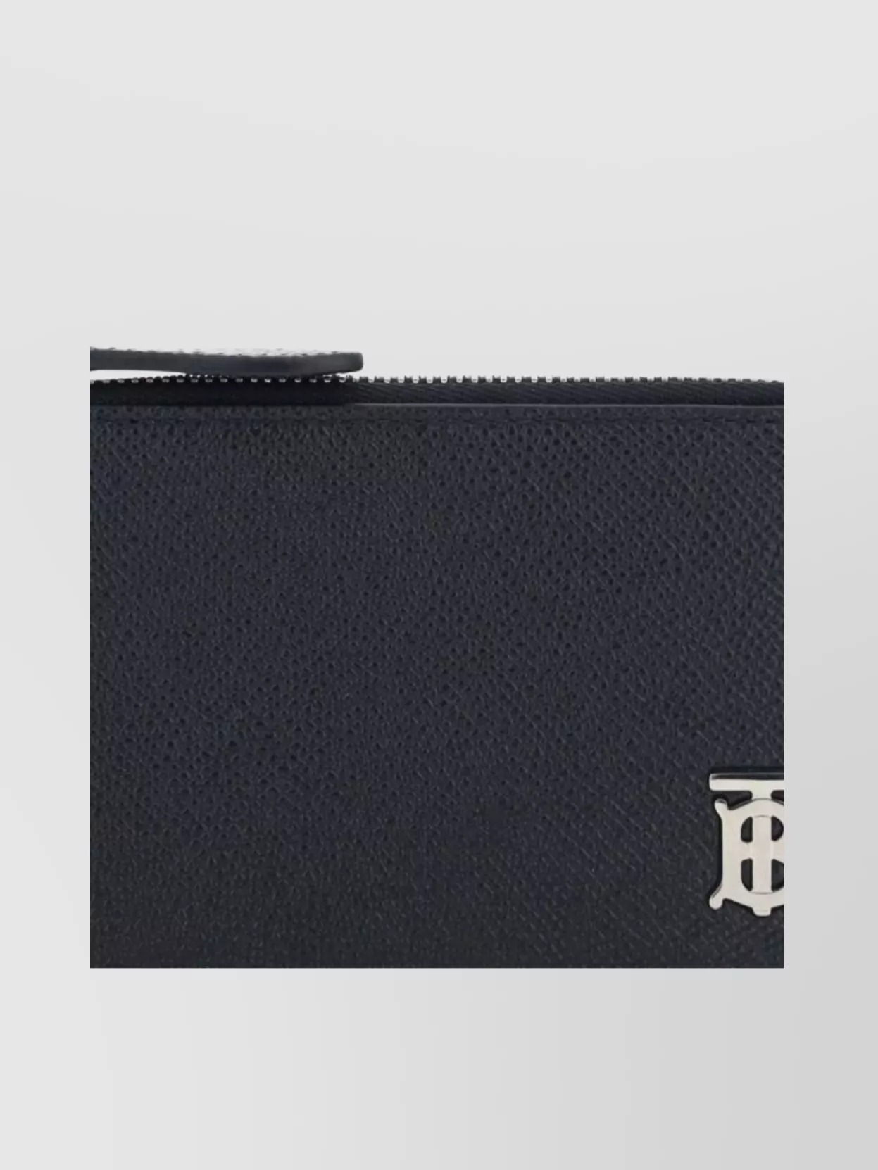 Shop Burberry Textured Leather Zip Cardholder In Black
