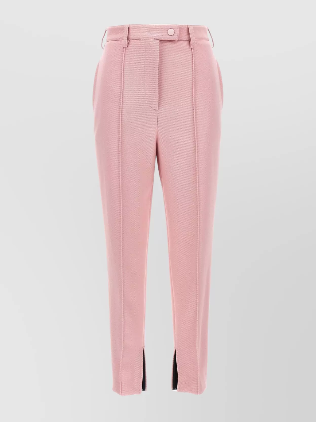 Prada Tailored High Waist Trousers With Ankle Slits In Blue