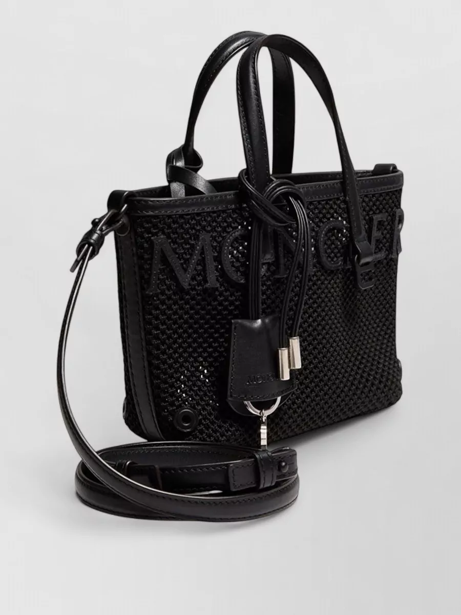 Moncler Mesh Leather Tote Bag Shoulder Strap