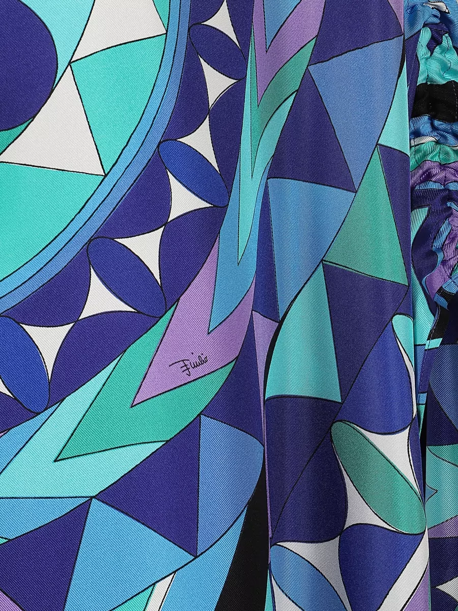 Pucci Silk Draped Midi Kaftan Dress