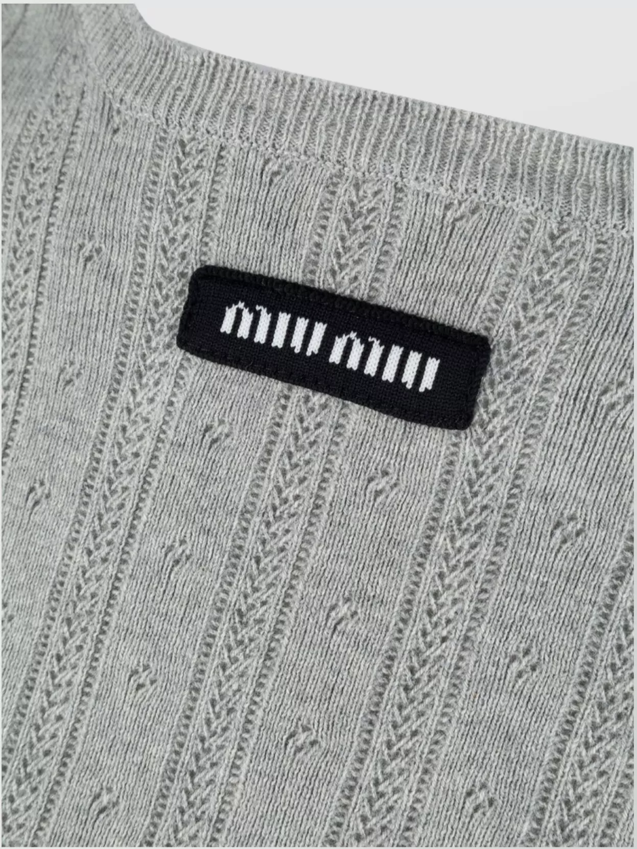 Miu Miu Knitwear Crew Neck Ribbed Texture Short Sleeves