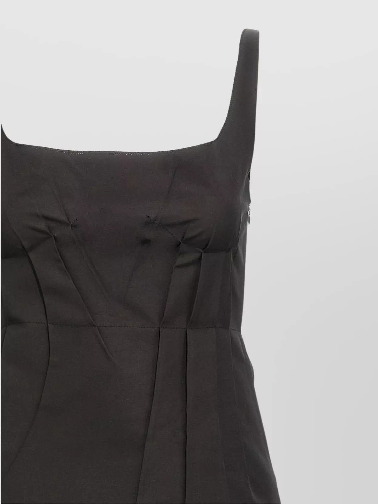 Marni Trapeze Dress With Pleated Design And Button Detailing