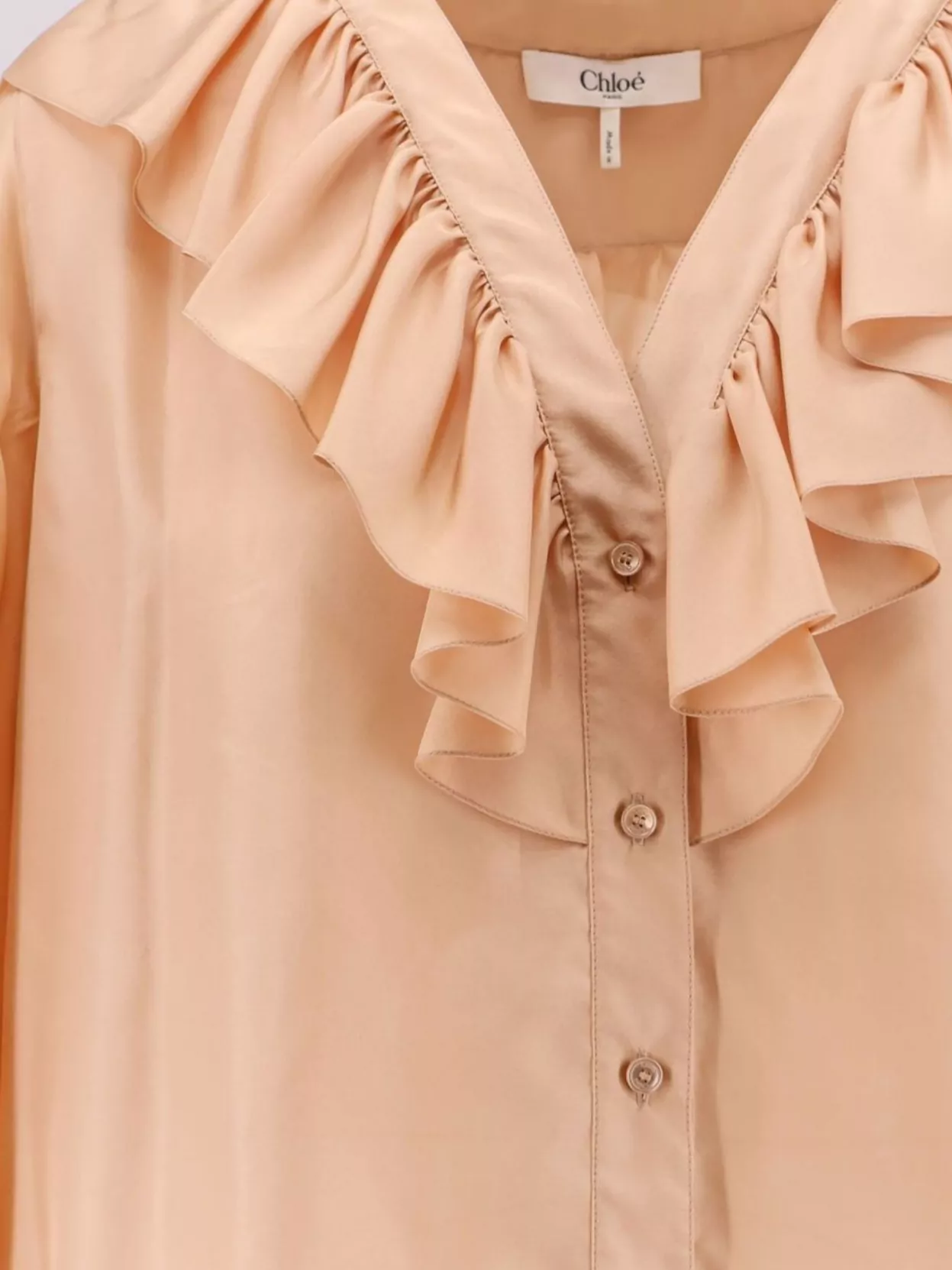 Shop Chloé Ruffled Silk Shirt With Rouches