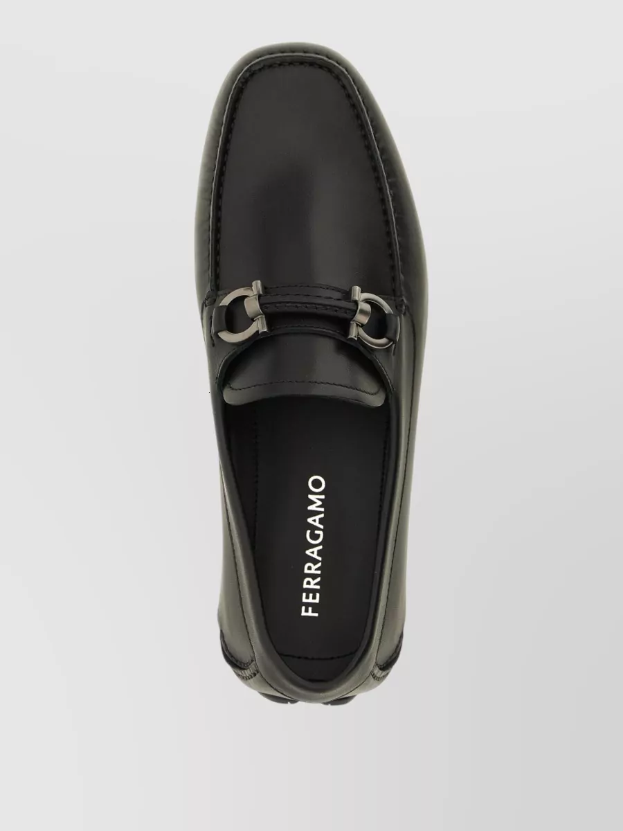 Ferragamo Calfskin Leather Driver Loafers