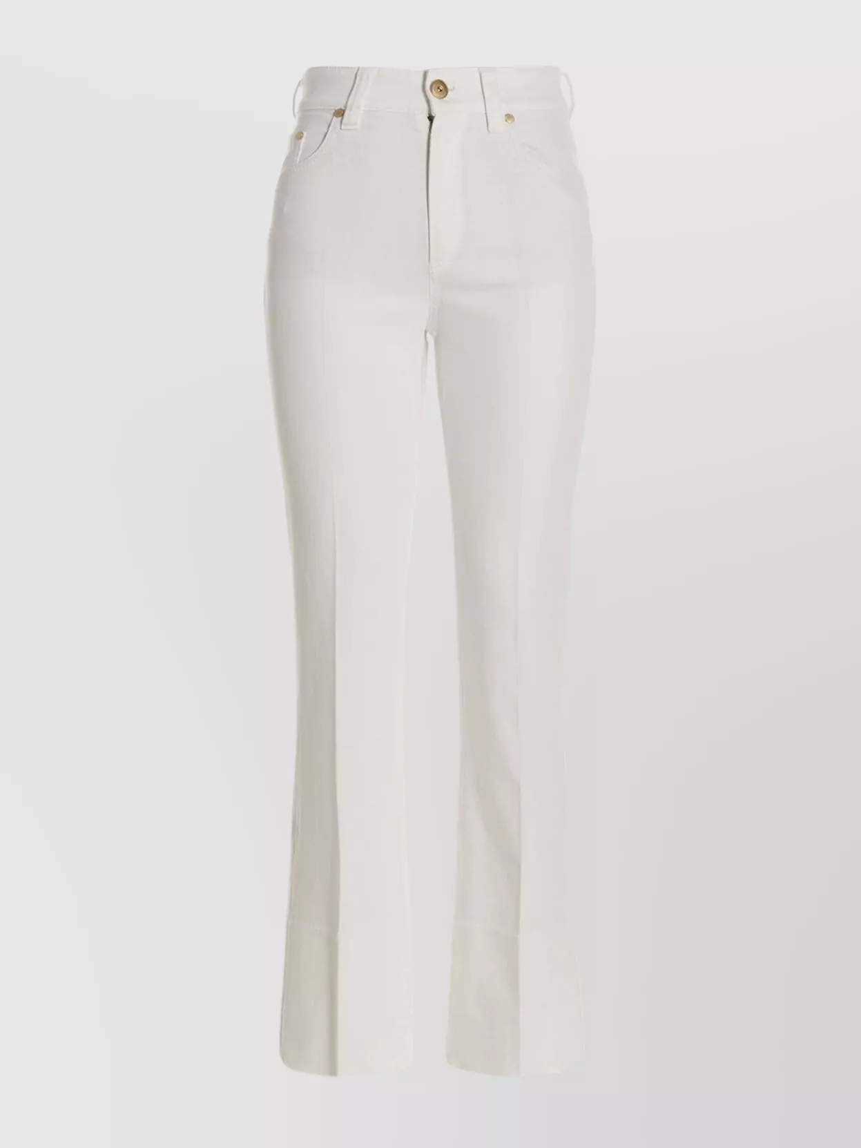 Brunello Cucinelli Slim-fit Denim Trousers Featuring Metal Rivets In White