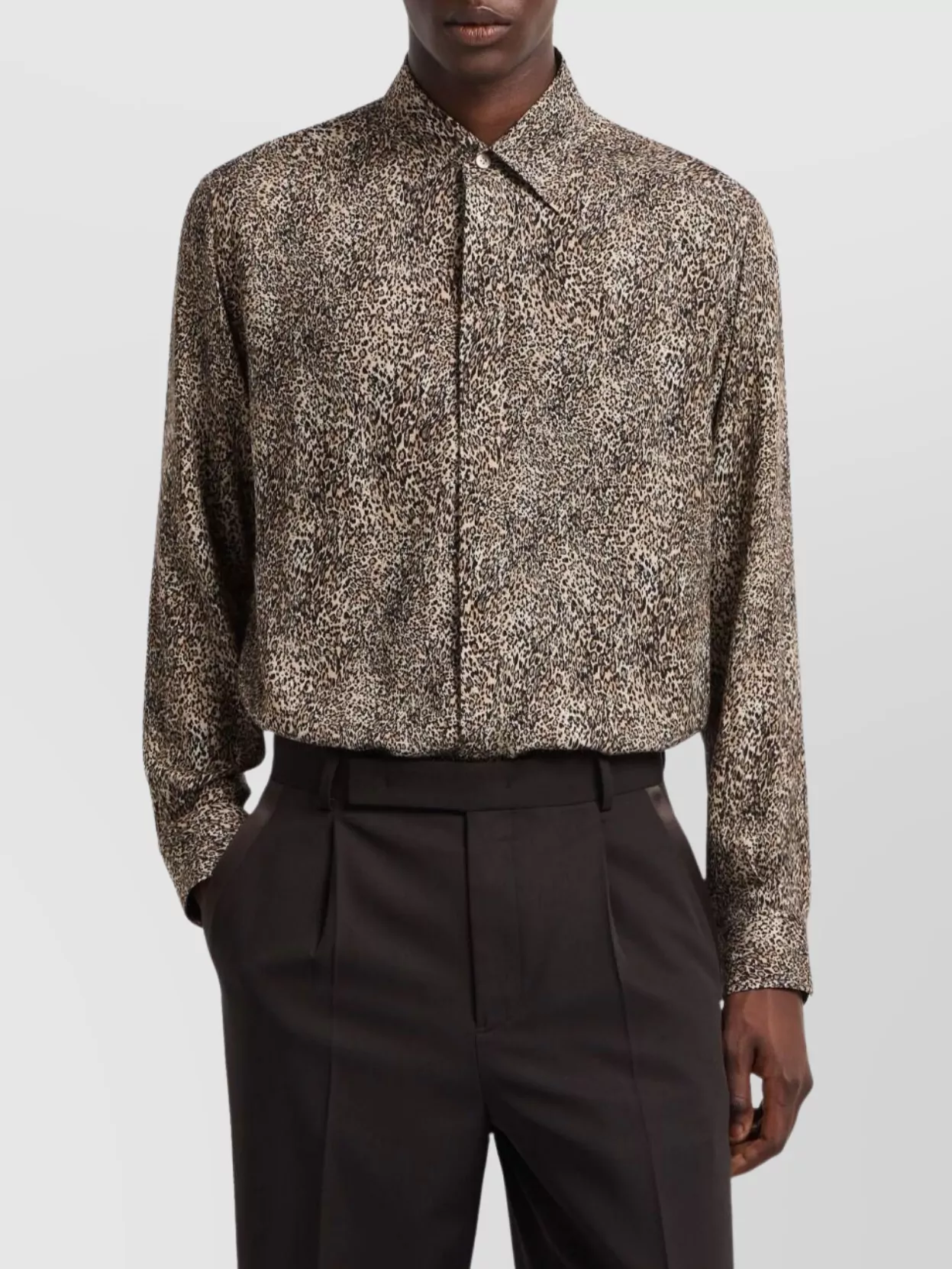 Emporio Armani Animal Print Wool Blend Shirt