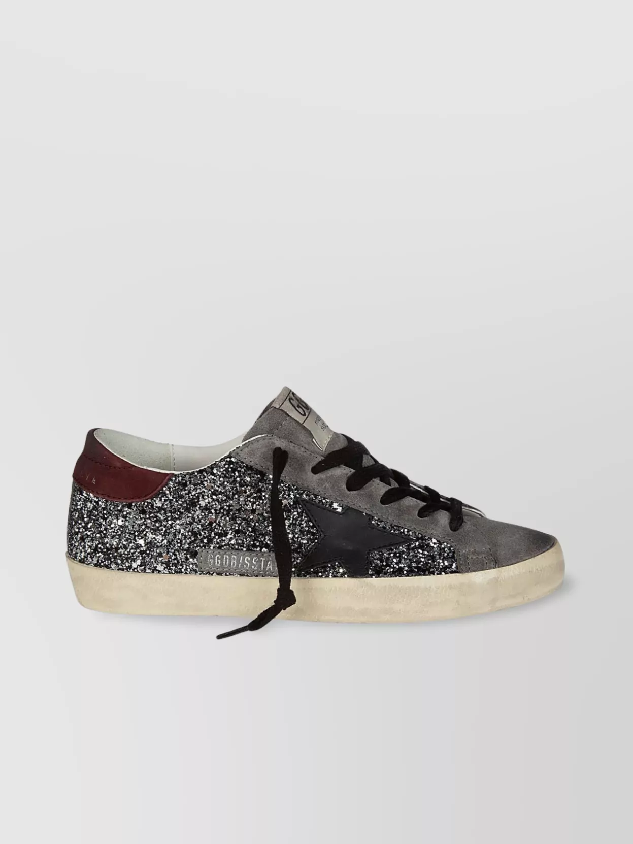 Golden Goose Glitter Star Detail Leather Heel Sneakers