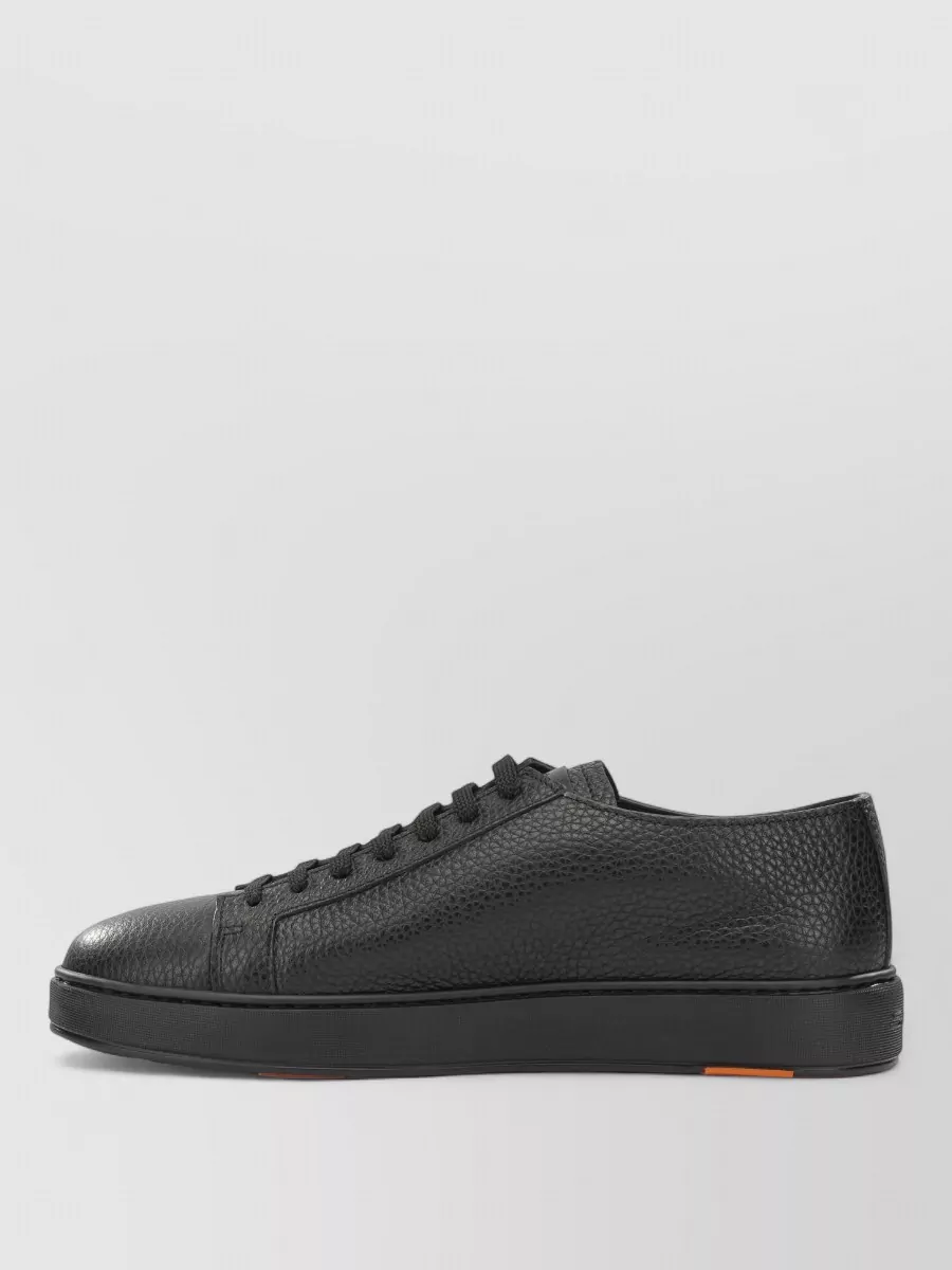 Santoni Leather Low-Top Lace-Up Sneakers