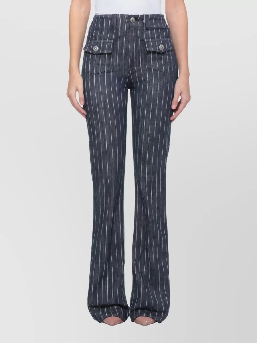 Dondup Striped Straight-Leg Denim Jeans