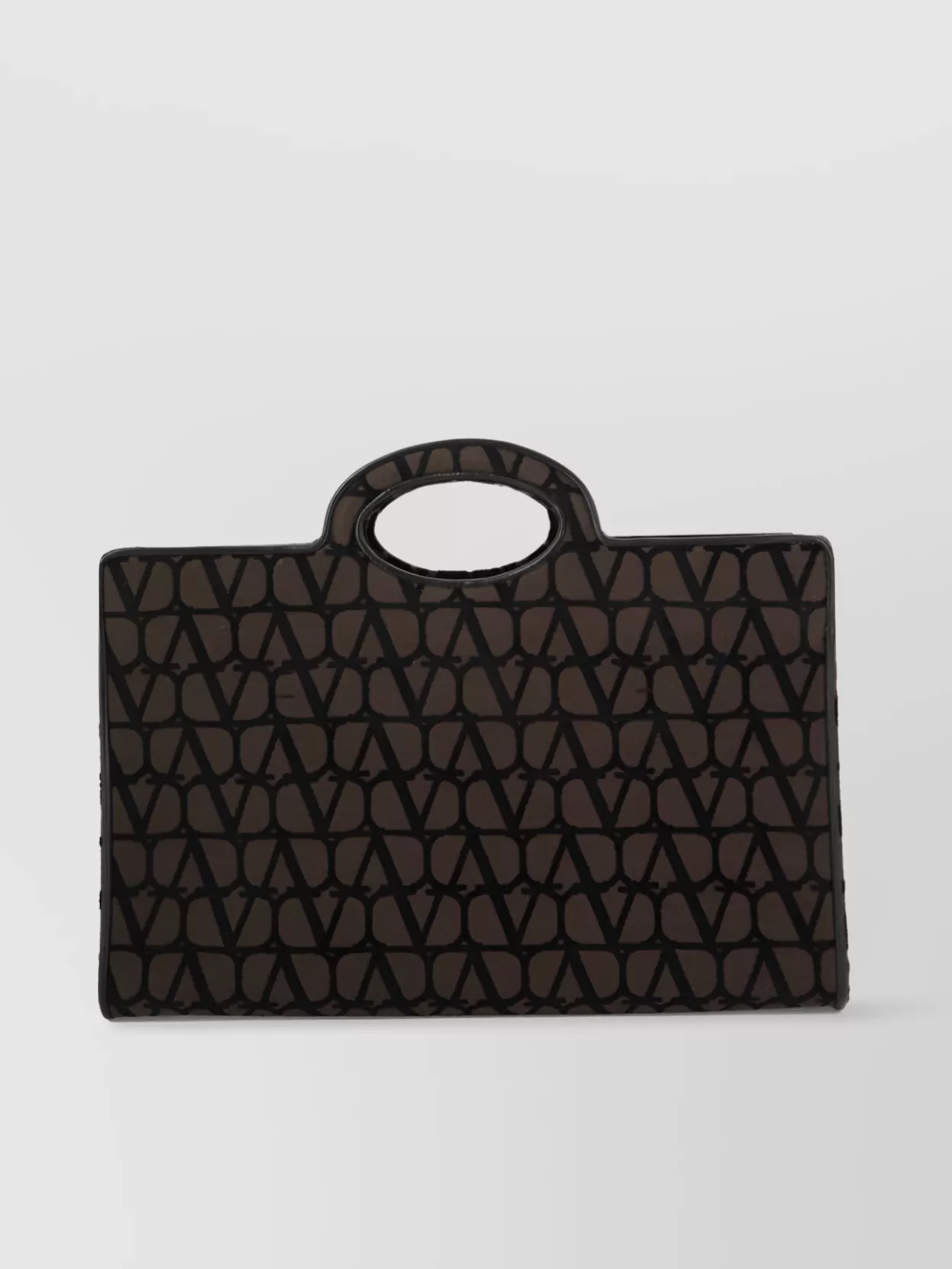 Shop Valentino Textured Geometric Tote Bag In Black