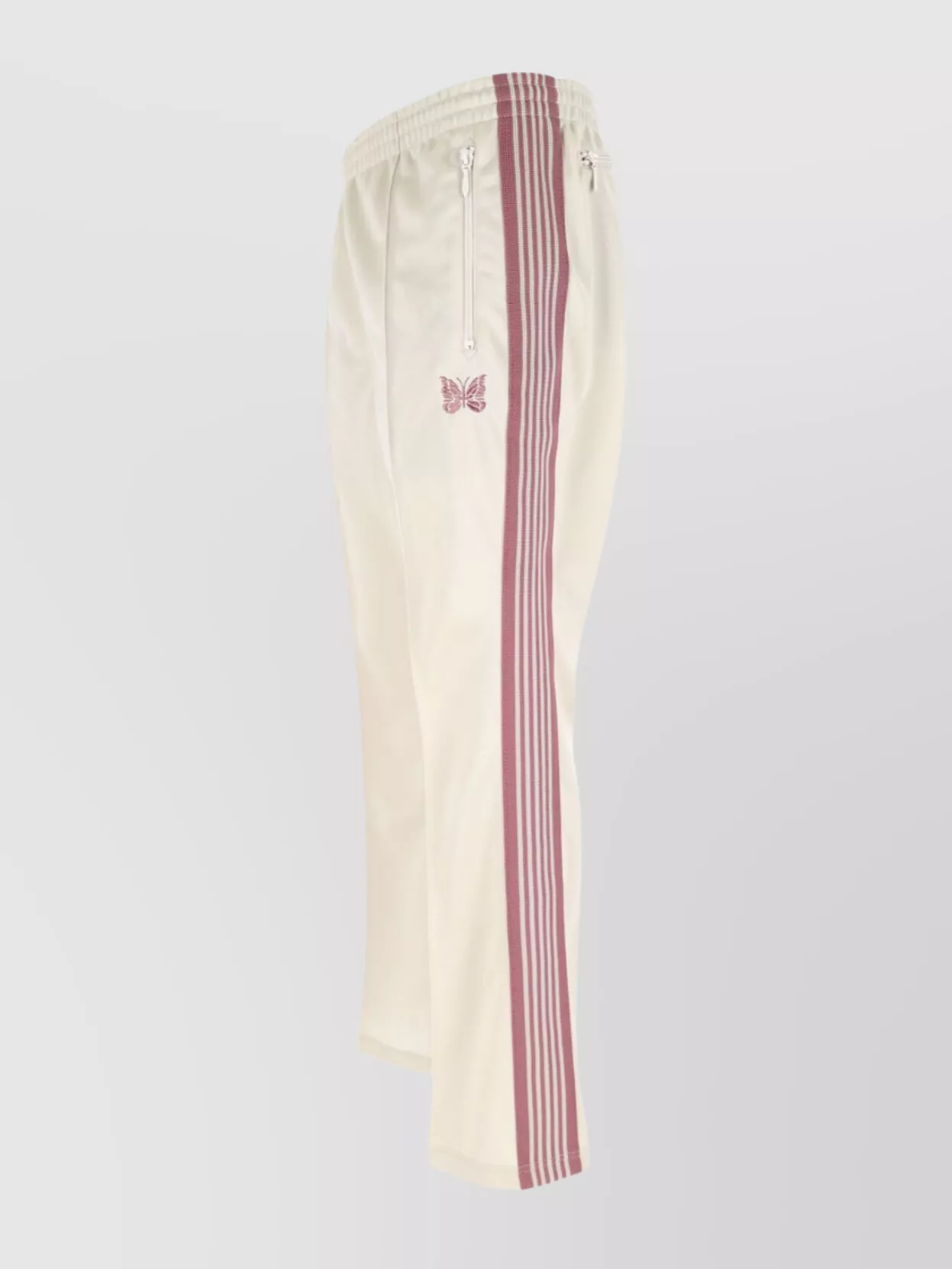 Shop Needles Straight Trousers With Elastic Waistband And Side Stripes