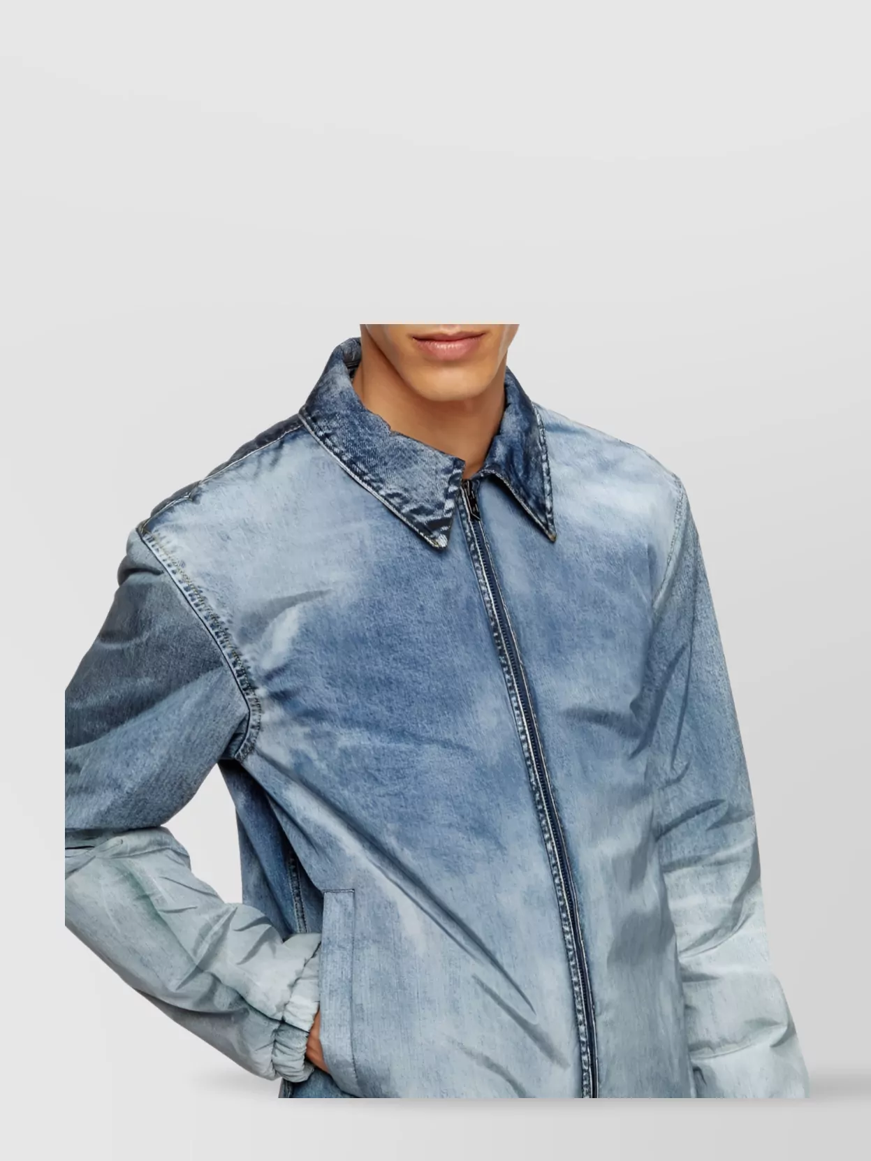 Diesel Padded Denim Look Jacket Pockets