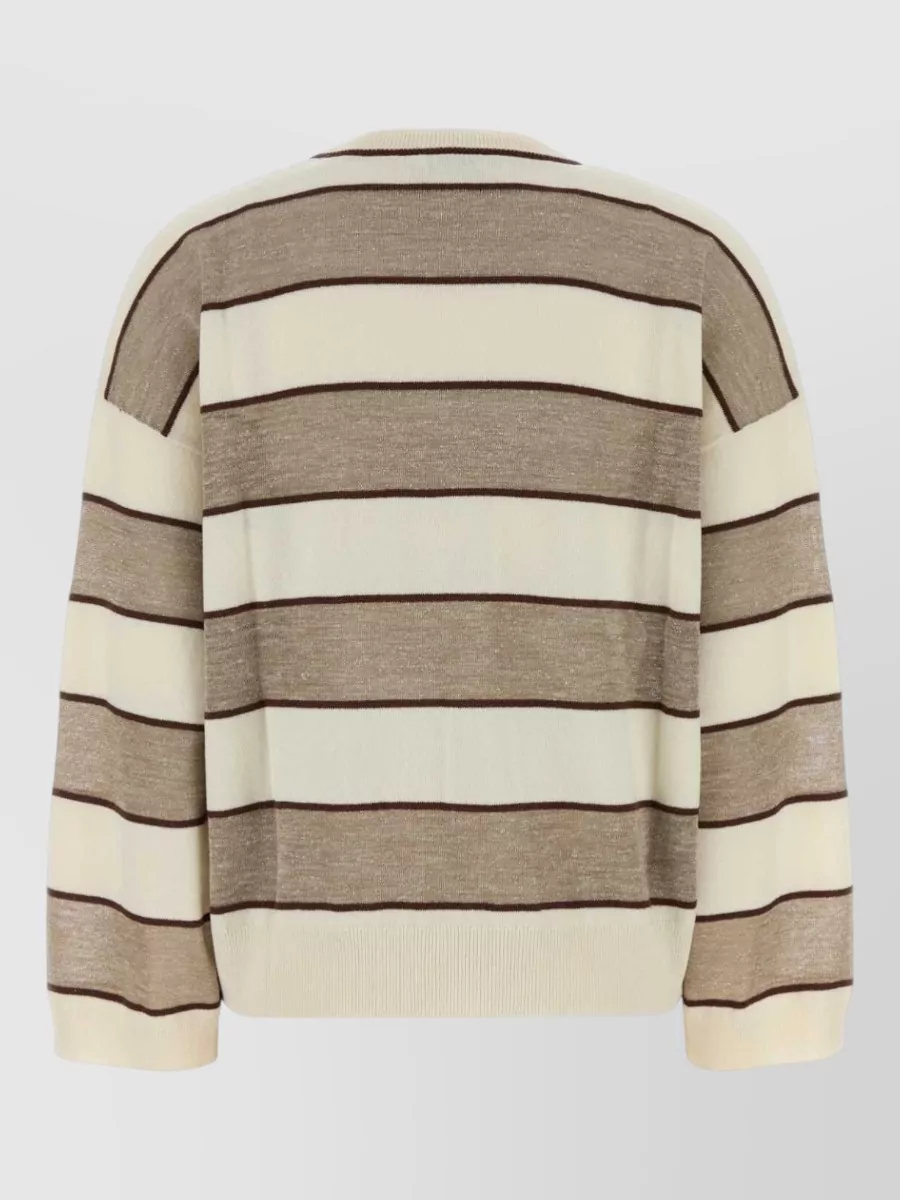 Brunello Cucinelli Cashmere Striped Long-Sleeve Jumper