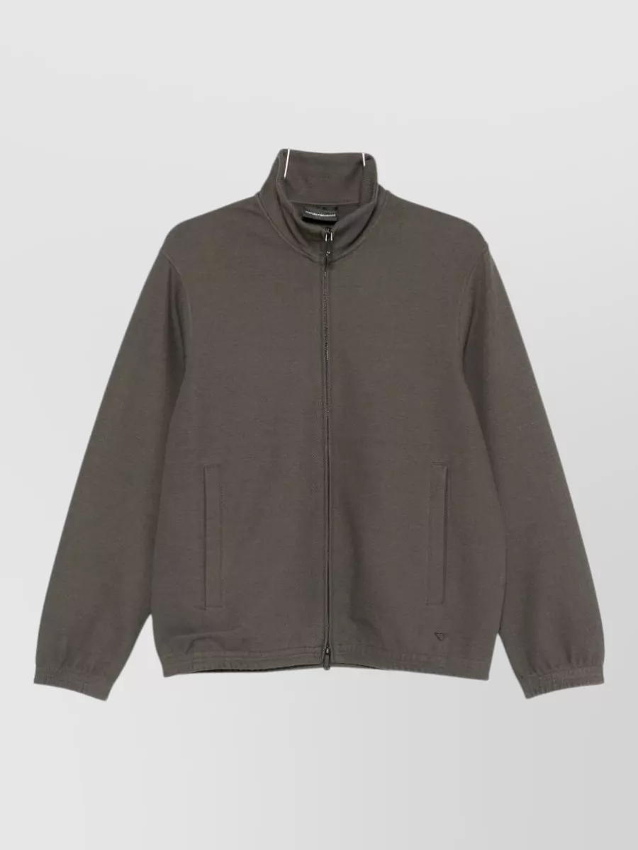 Emporio Armani Ribbed High Neck Lightweight Jacket