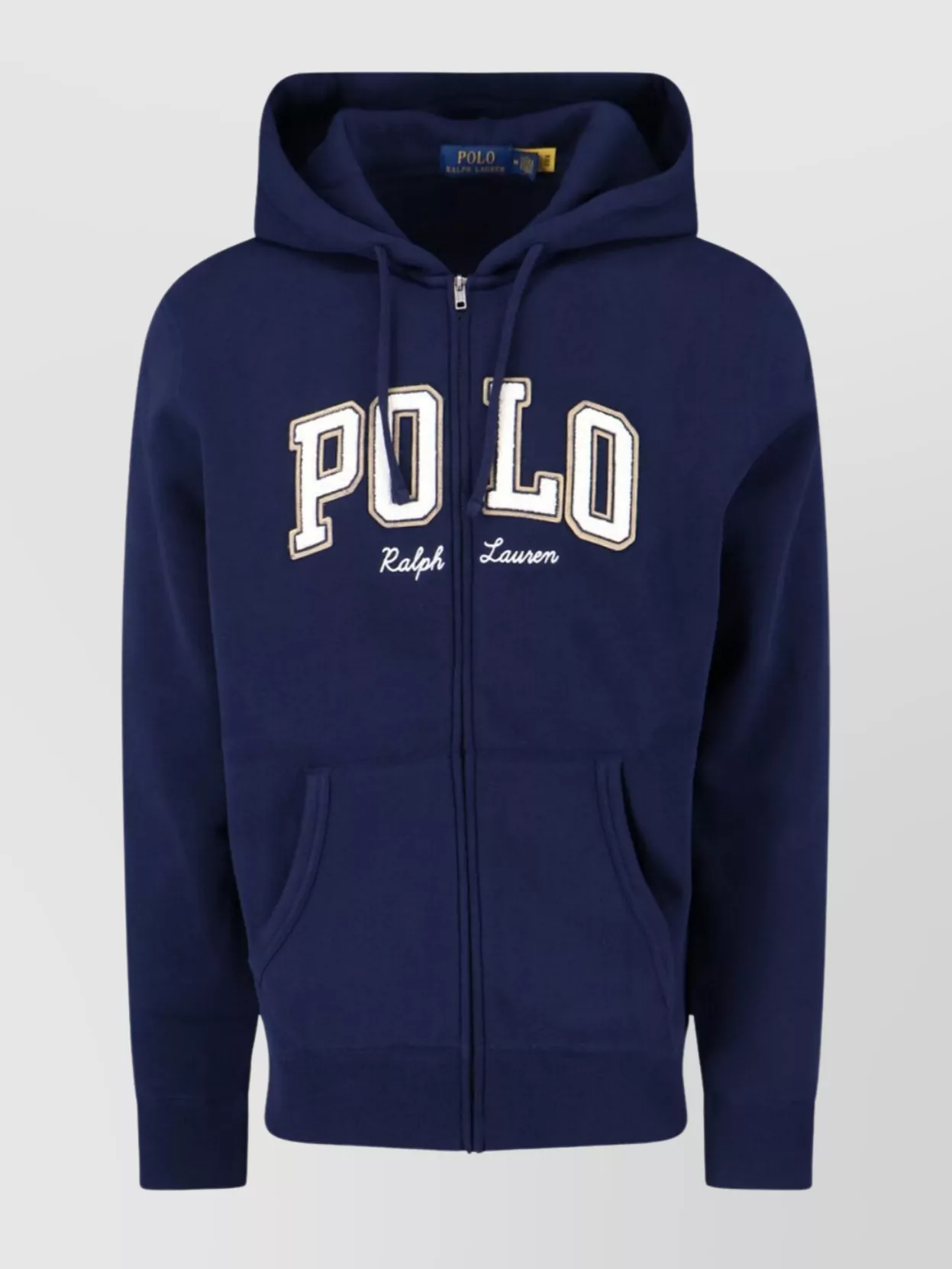 Polo Ralph Lauren Navy Blue Zip-up Hoodie With Iconic Logo Detail In Blue