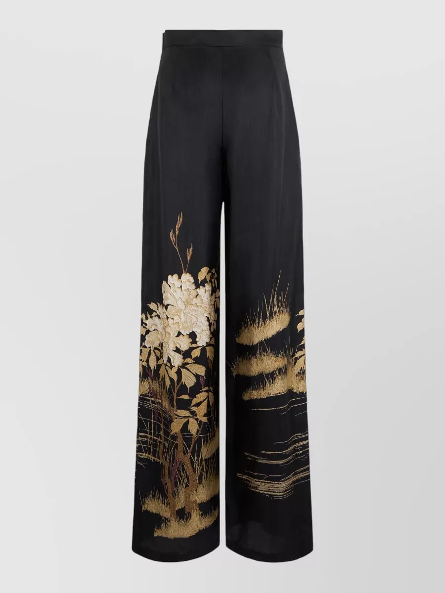 S Max Mara Silk high-rise wide-leg trousers