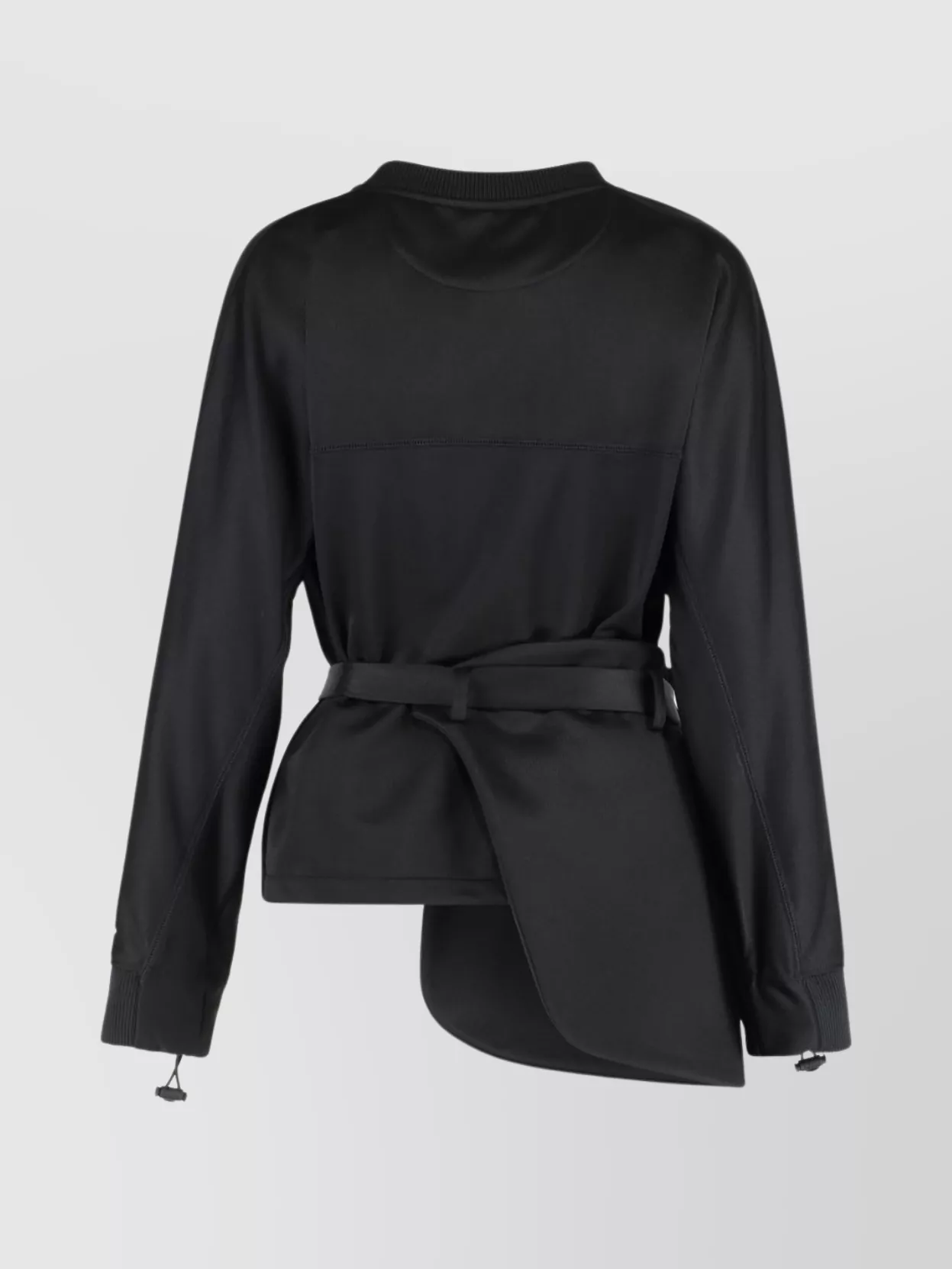 FENDI CREWNECK SWEATSHIRT WITH ASYMMETRIC HEM AND BELT
