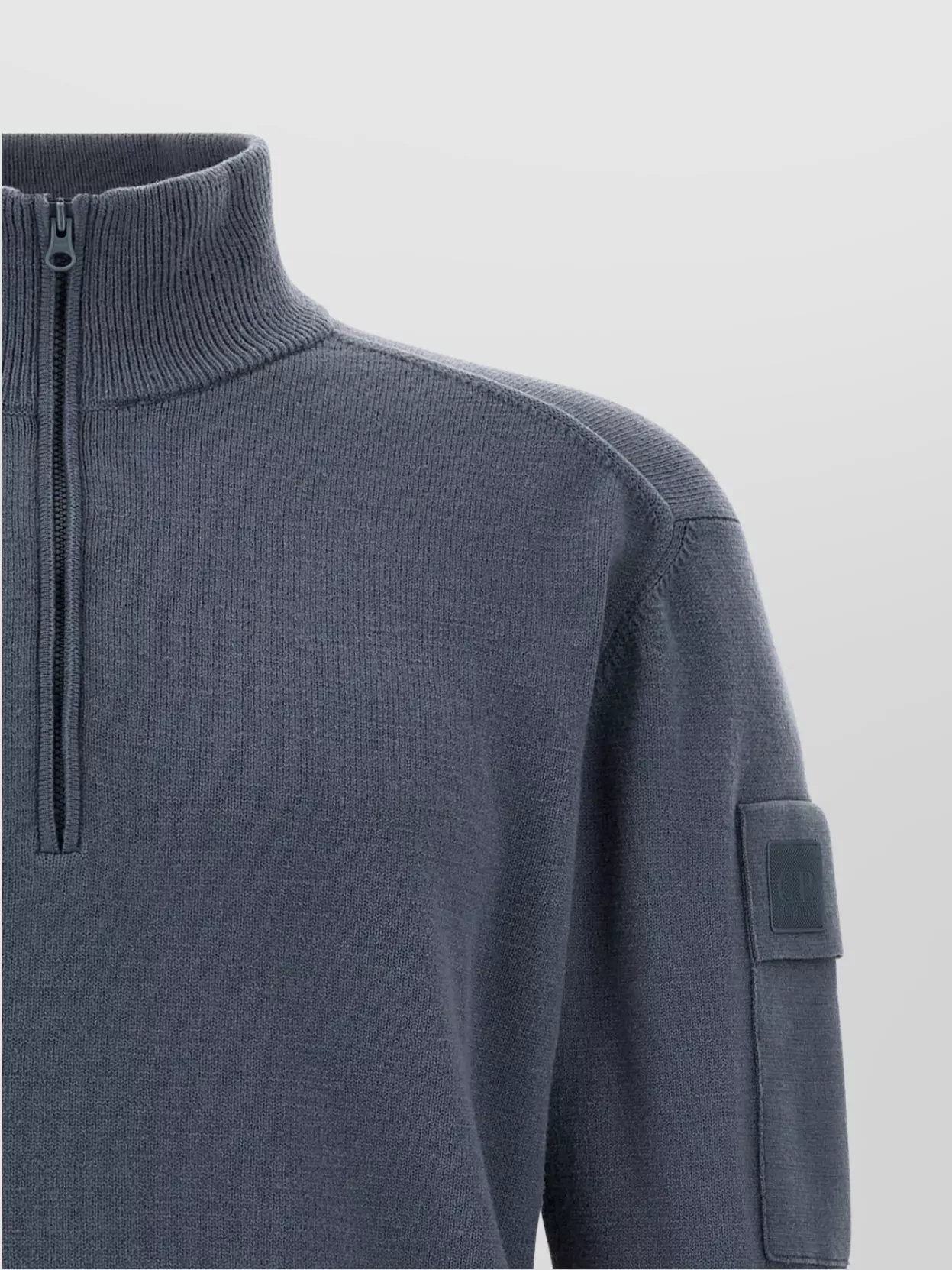C.p. Company Half Zip Sweater With Arm Patch Pocket