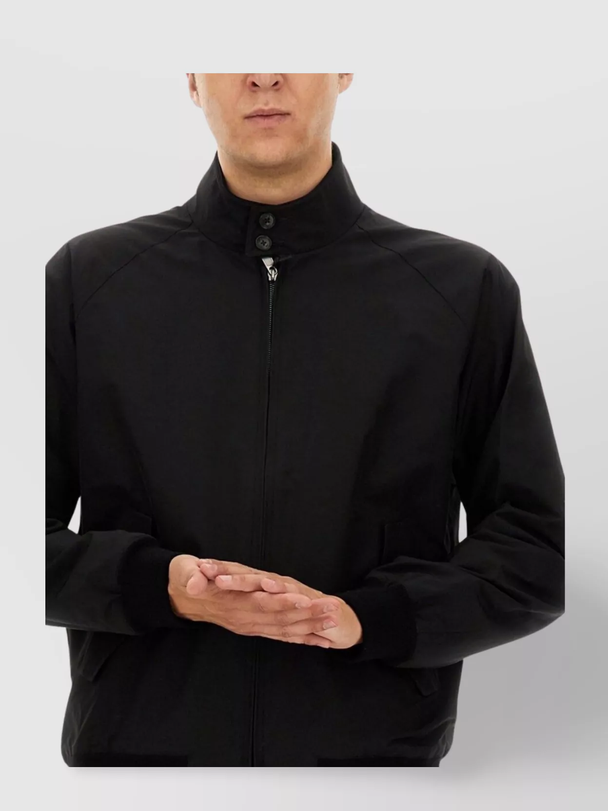 Baracuta Harrington Style Jacket With Ribbed Accents