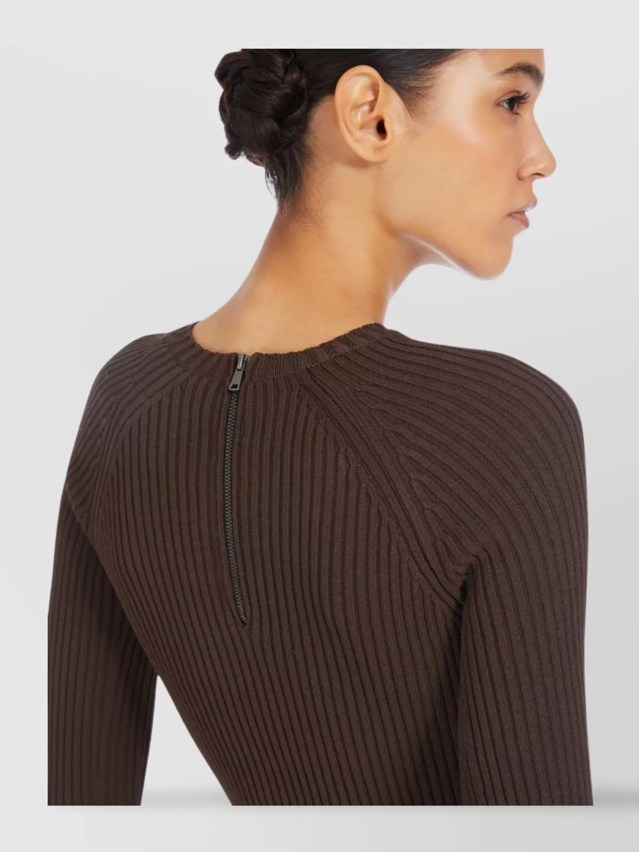 Max Mara Crewneck Cut-Out Shoulder Fitted Crop Top