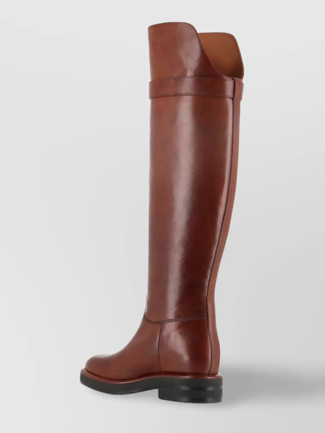 Chloé Knee-High Leather Buckle Boots