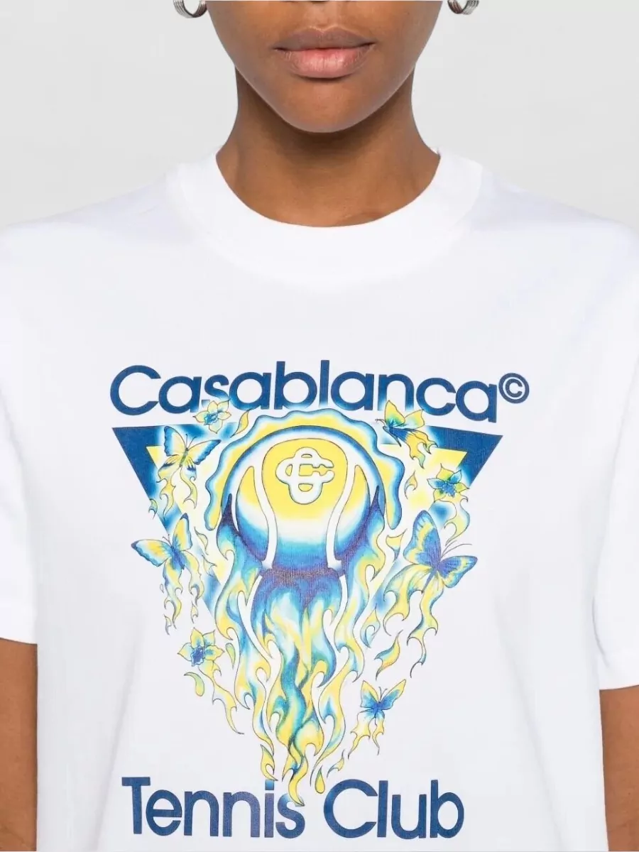 Casablanca Tennis Club Icon Graphic Crew Neck T-Shirt