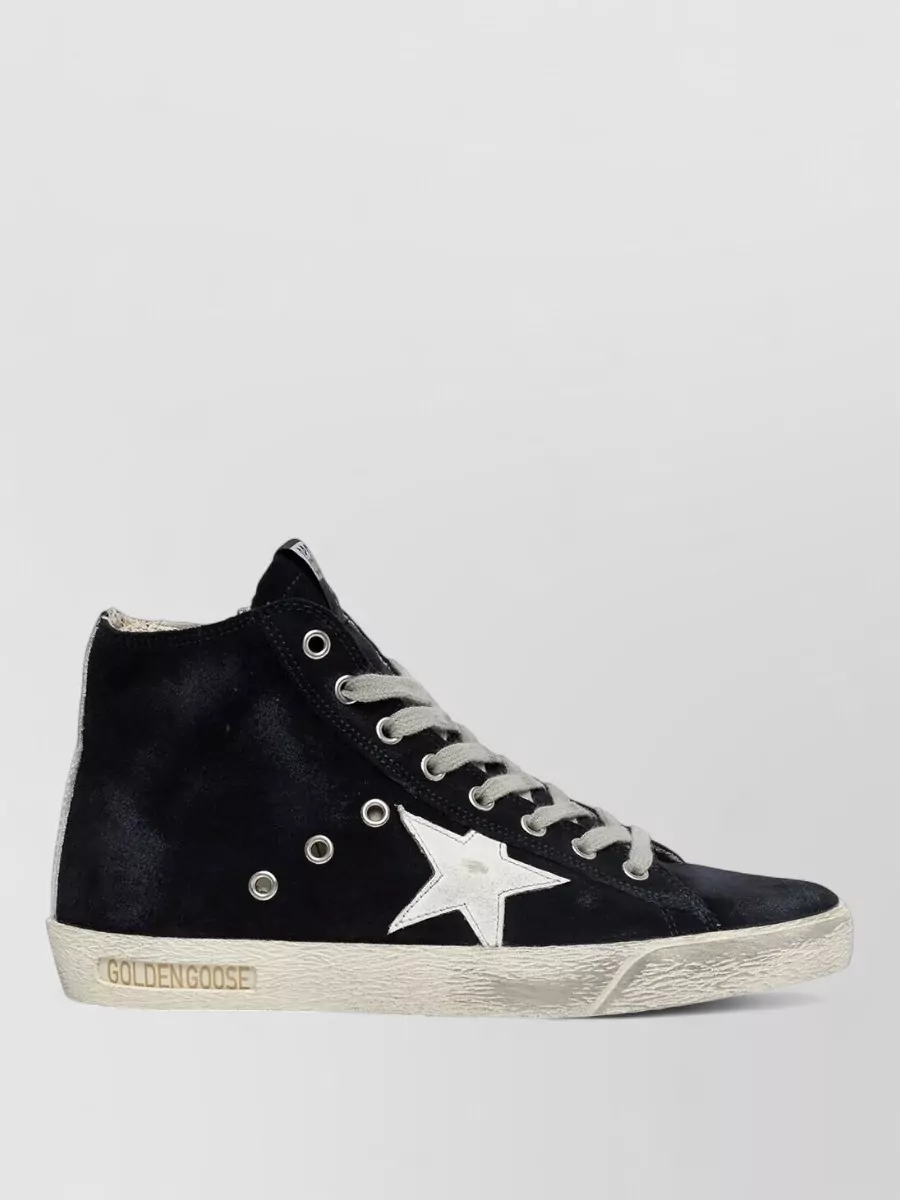 Golden Goose Francys Suede Sneakers Round Toe Star Patch