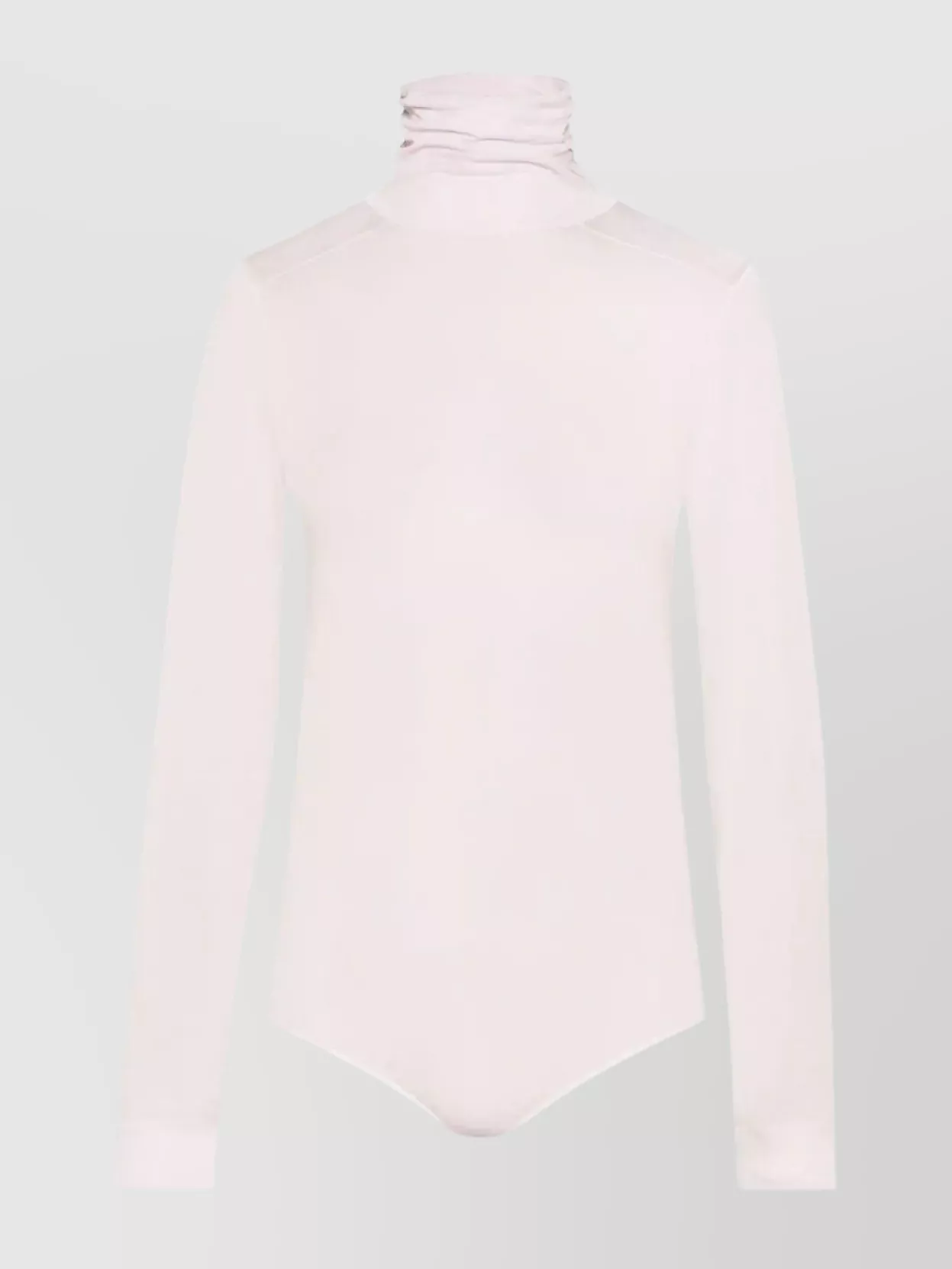 Shop Maison Margiela Fitted Turtleneck Jersey Bodysuit With Long Sleeves In White