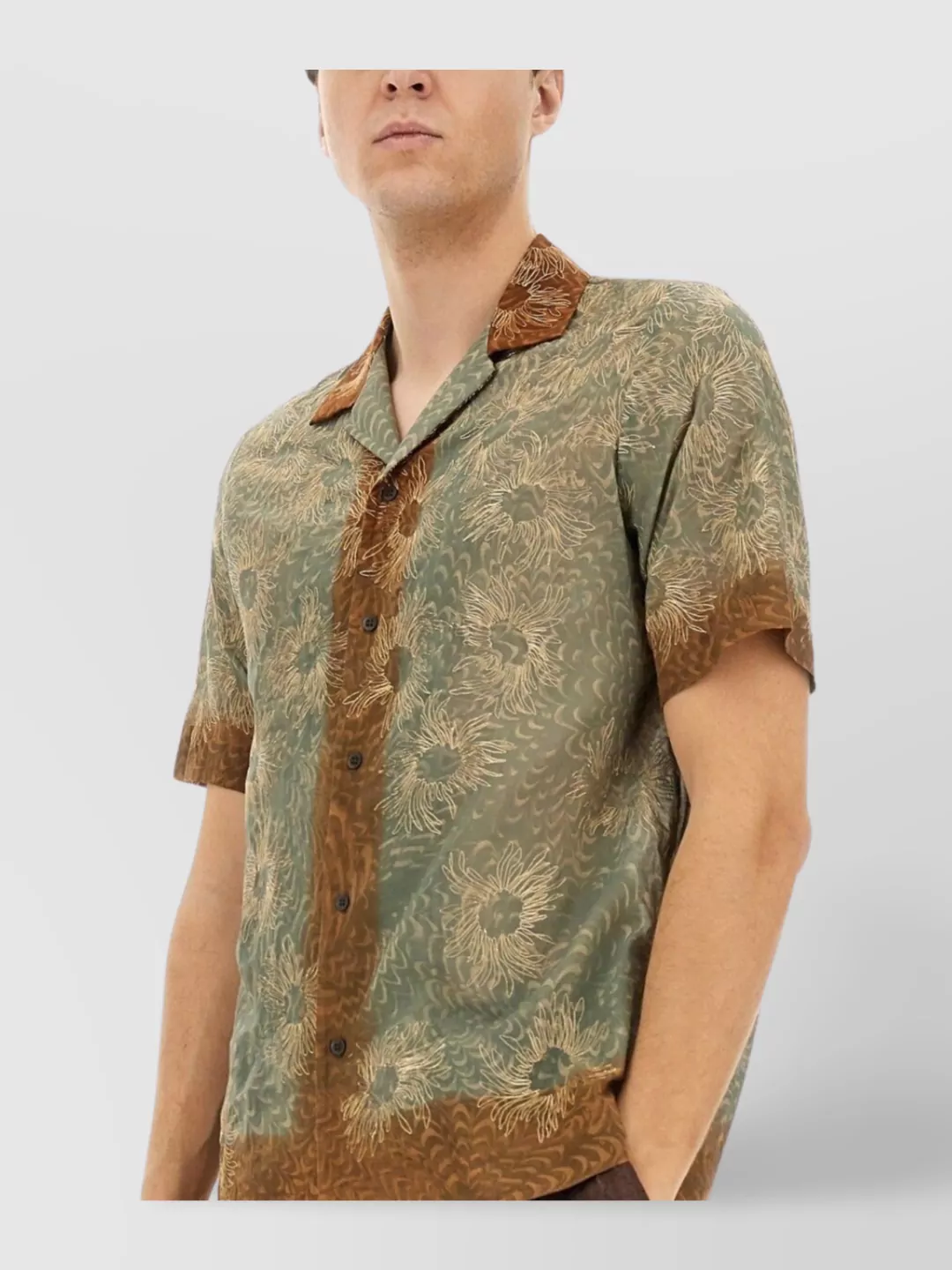 Dries Van Noten Floral Short Sleeve Boxy Shirt